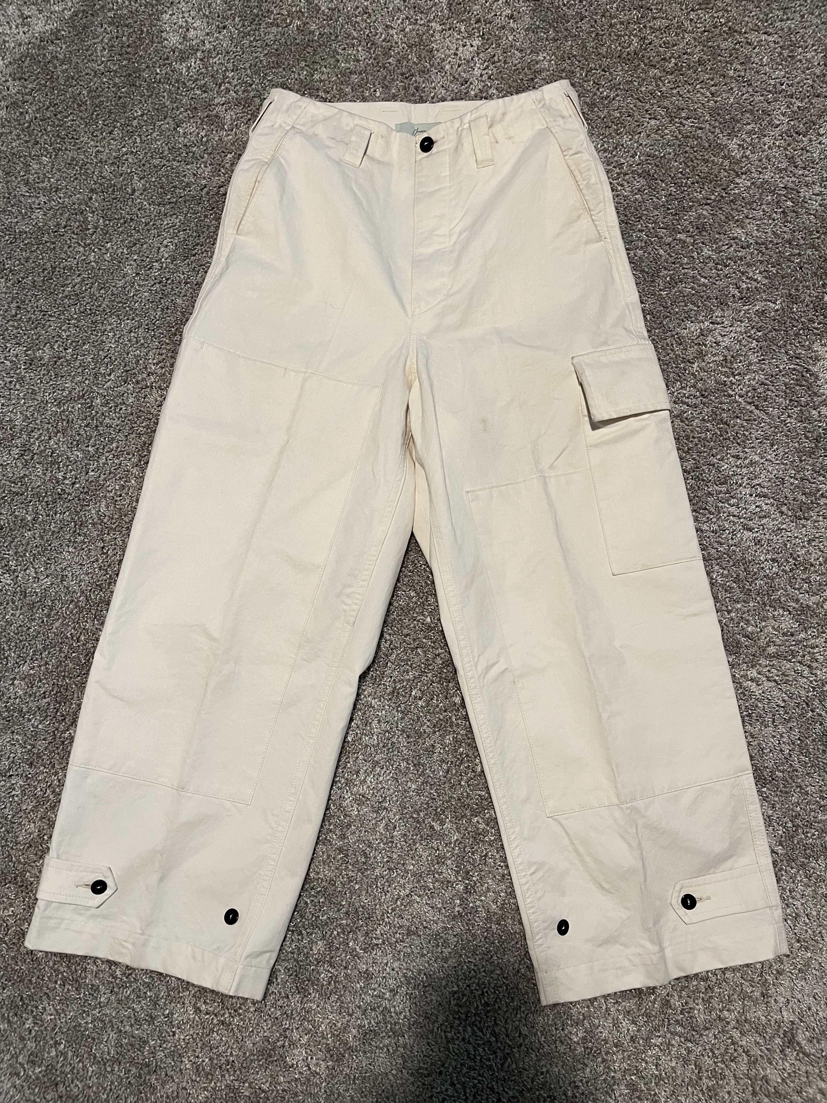Other Amachi. Double Knee Cargo Pants Off-White (30/31 inch) Size US 30 / EU 46 - 1 Thumbnail