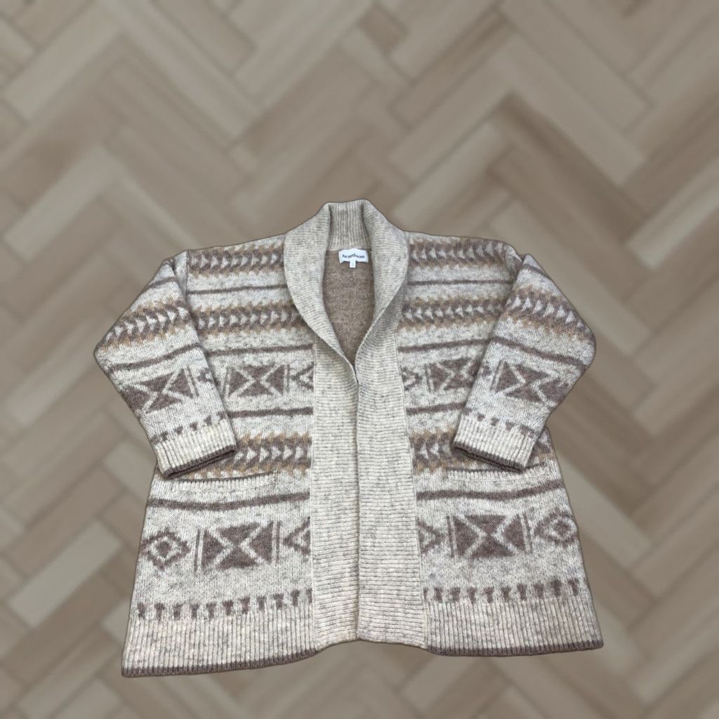 Heartloom Heartloom Cardigan Womens S Beige Aztec Southwest Casual Cardigan Sweater Knit Acrylic Long Sleeve 12767 Size S / US 4 / IT 40 - 1 Thumbnail
