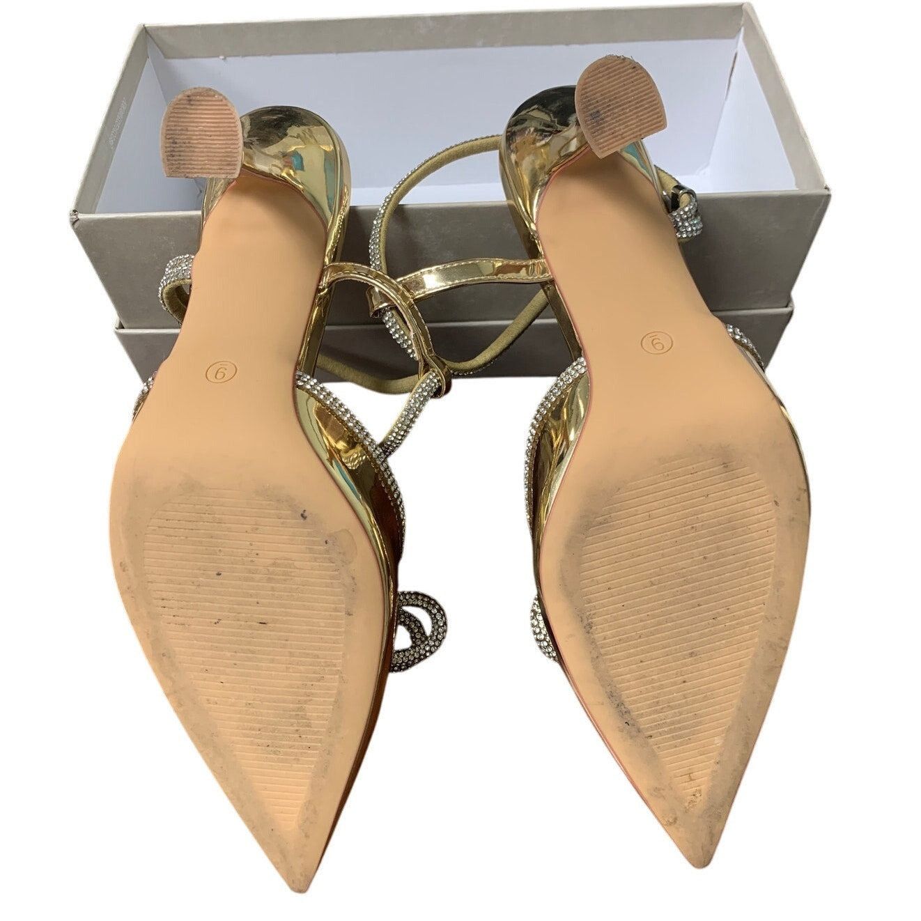 Other Susanny Women's Size 9 Gold Rhinestone Closed Toe Heels Size US 9 / IT 39 - 6 Thumbnail