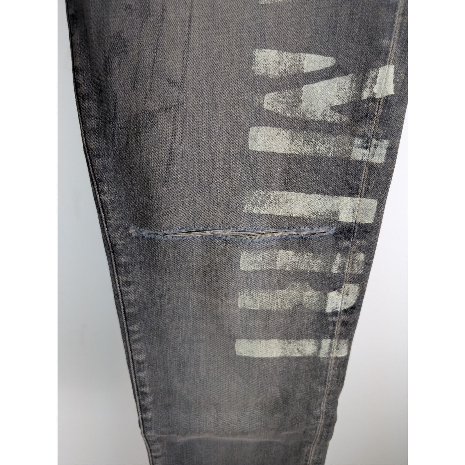 Amiri o1rshd1 Q:2 / Military Stencil Jean Denim Jeans in Grey 36 Size US 36 / EU 52 - 7 Thumbnail