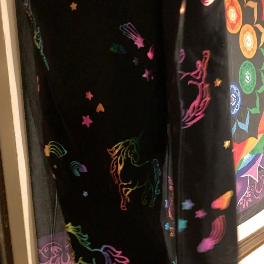 Rap Tees Unicorn Print Black Leggings Size US 26 / EU 42 - 2 Thumbnail