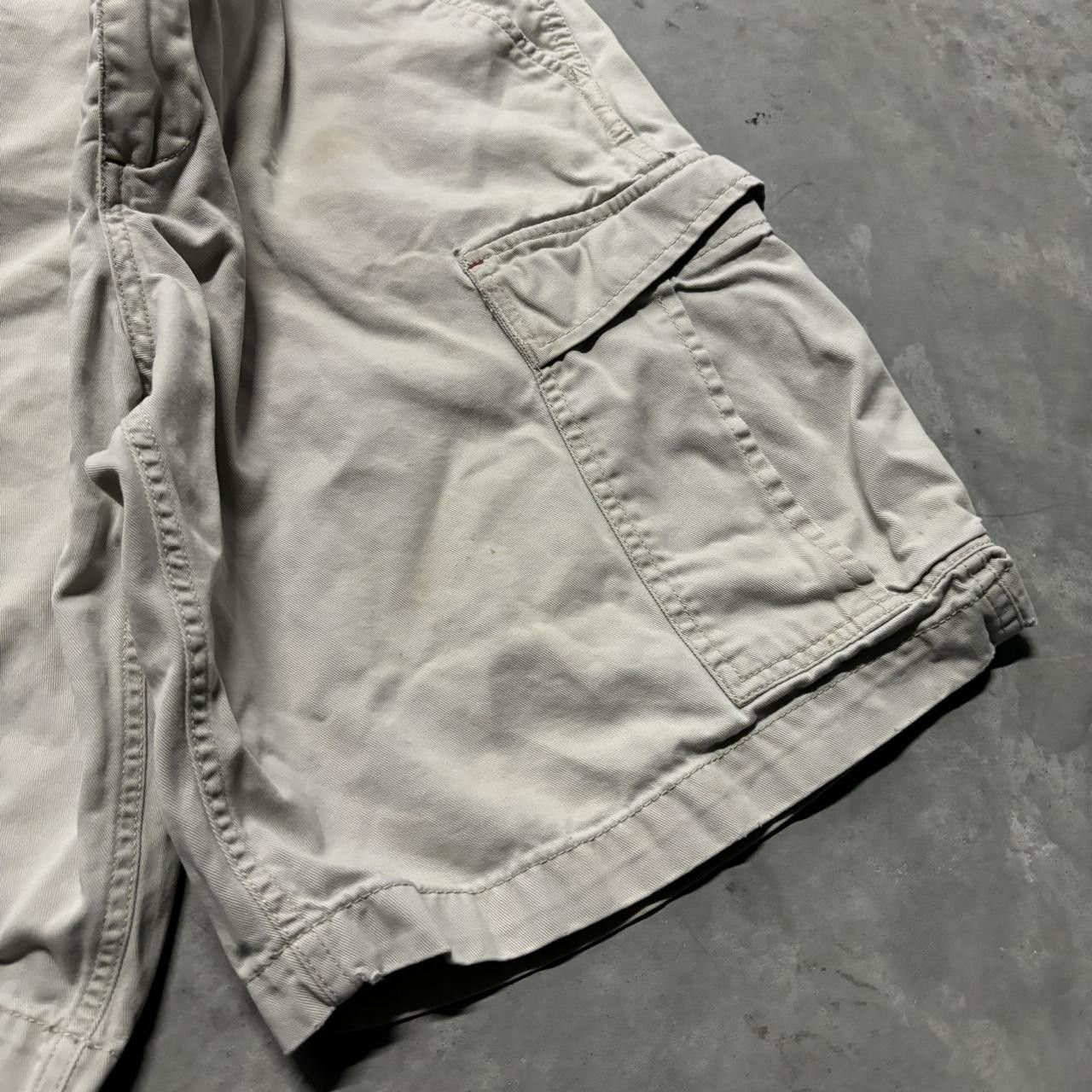 Japanese Brand × Vintage Crazy Vintage Y2K/2000s Cream Skater Style Cargo Shorts! Size US 32 / EU 48 - 4 Thumbnail