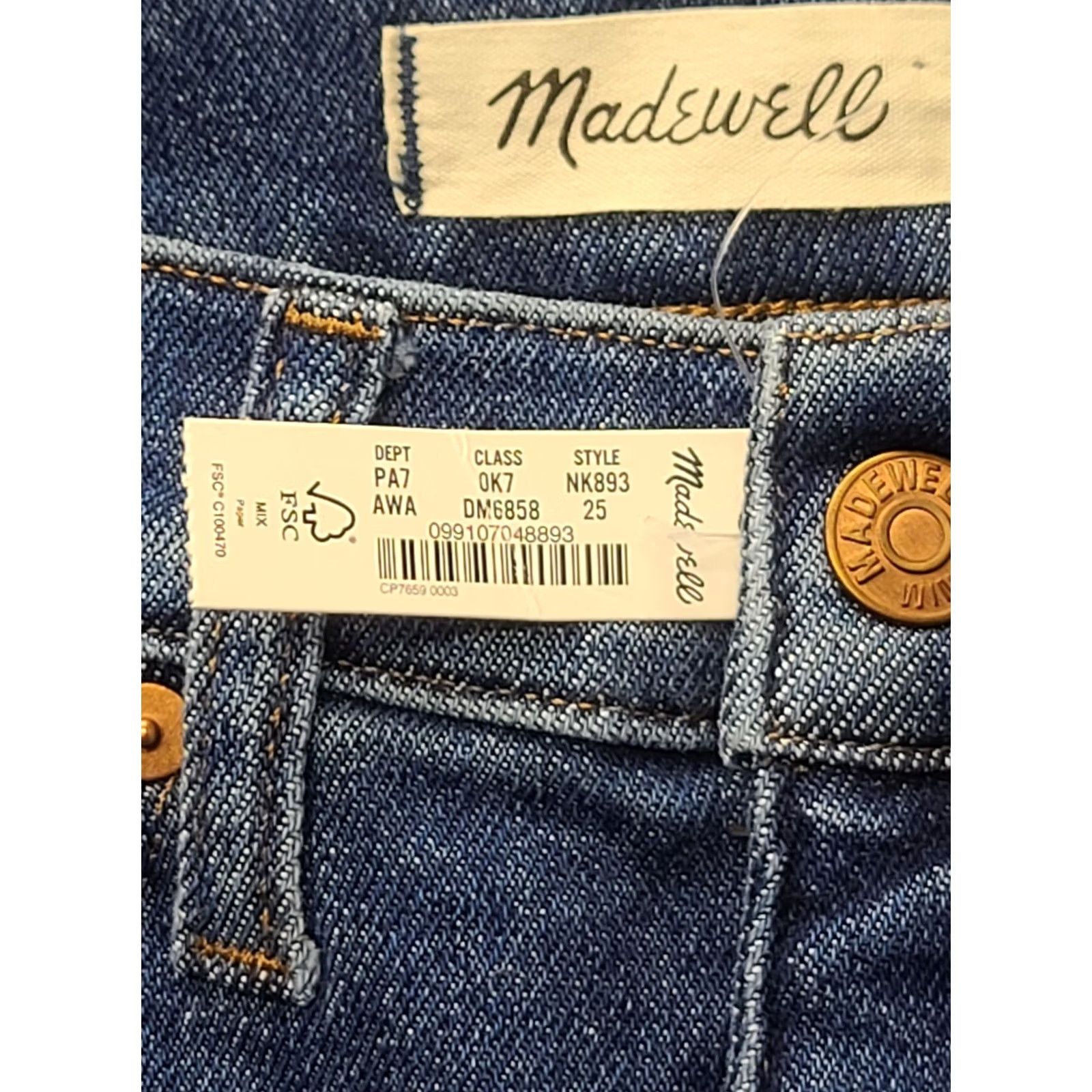 Madewell Madewell Jeans Womens 25x29 Stovepipe Slim Fit Straight Leg High Rise Distressed Blue Denim Size 42" / US 20 - 2 Thumbnail