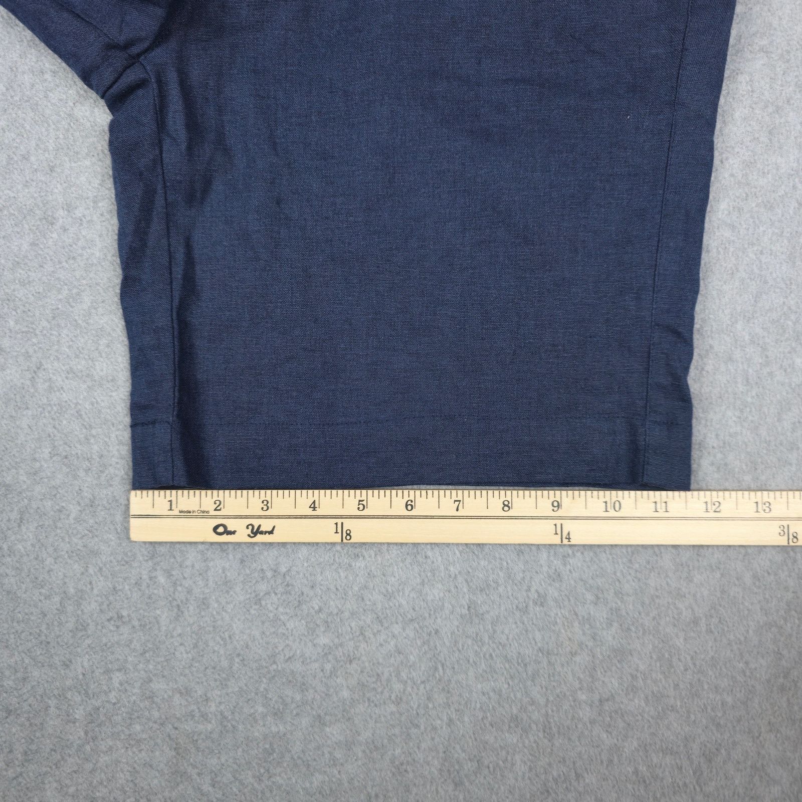 Alan Flusser Alan Flusser 34 Navy Linen Blend Flat Front Chino Shorts Size US 34 / EU 50 - 17 Thumbnail