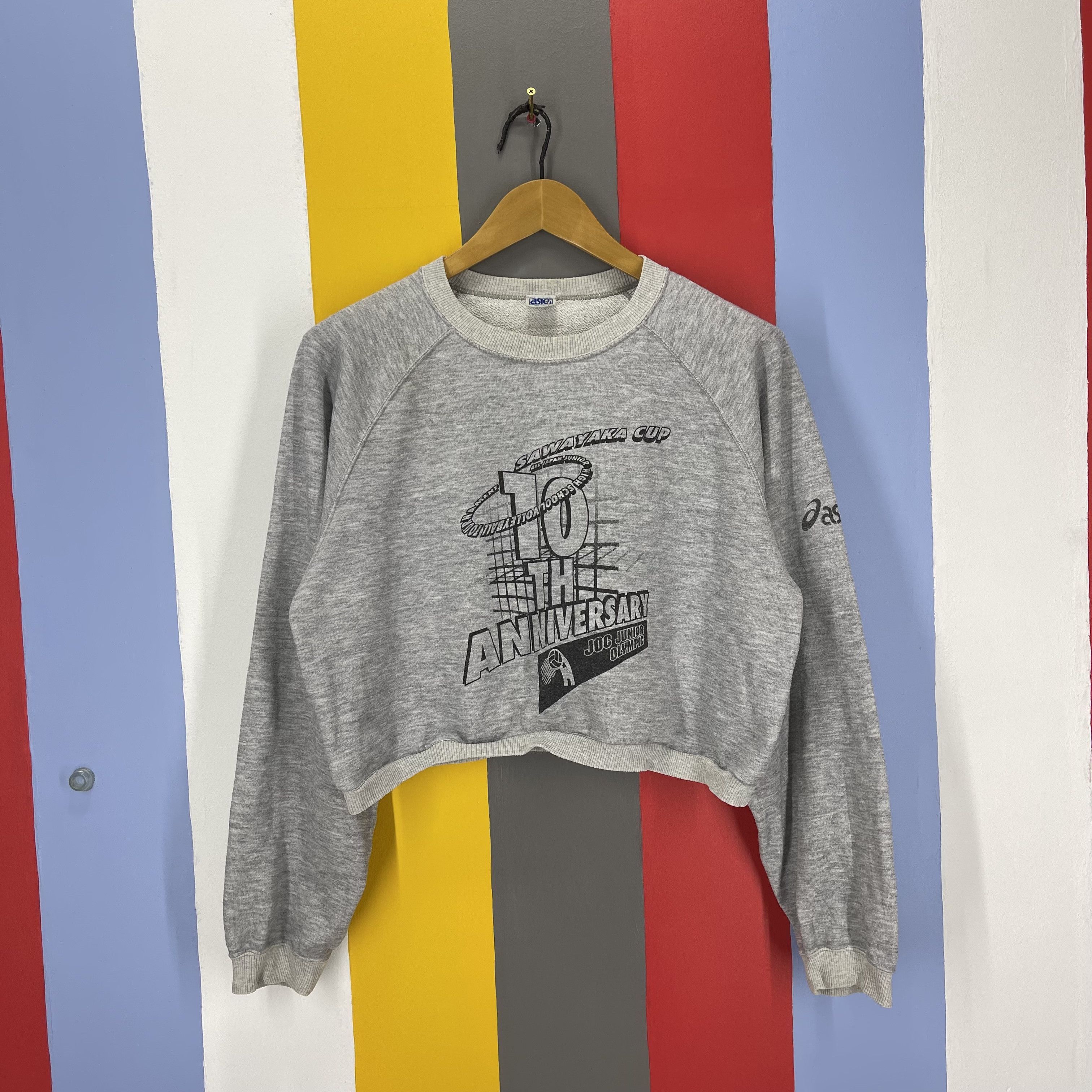 Asics 90s Vintage ASICS SAWAYAKA CUP Crop Sweatshirt #1260/AR Size L / US 10 / IT 46 - 1 Thumbnail