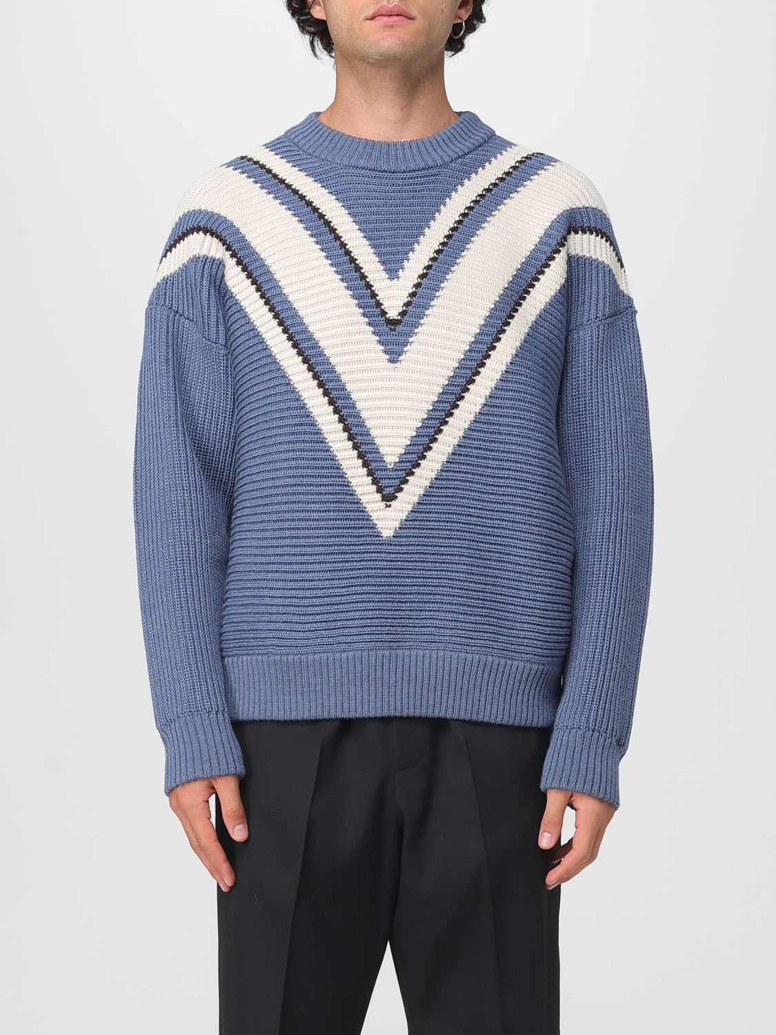 Golden Goose Golden Goose Sweater Men Gnawed Blue Size US S / EU 44-46 / 1 - 1 Thumbnail