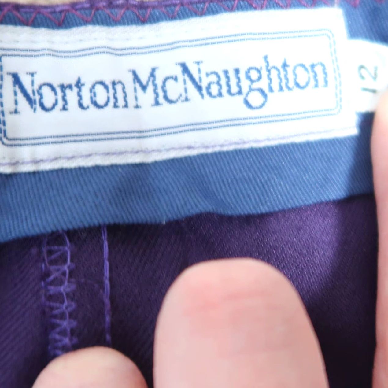 Vintage VINTAGE Norton McNaughton Purple Pleat Front Trouser Pants 12 Women’s 1990s Secretary/Geek Look Classic Size 34" / US 12 / IT 48 - 5 Thumbnail