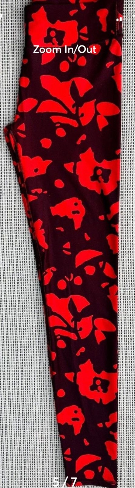 Fabletics FABLETICS mid-rise PowerHold Print Graphic Red Leggings SZ-L Size 34" / US 12 / IT 48 - 4 Thumbnail