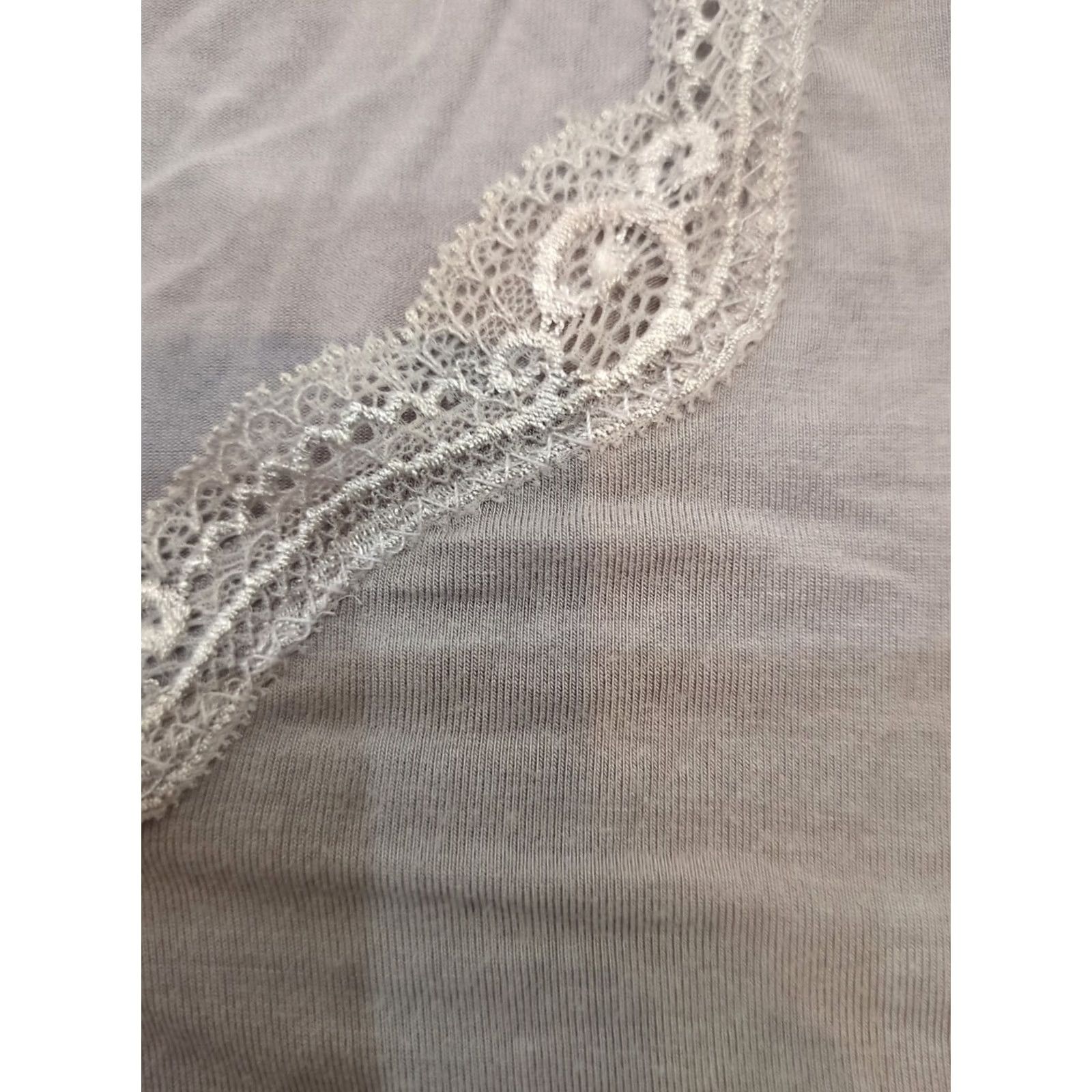 Vintage Ambrielle Women's Blouse Size L Pull Over Lace Short Sleeve Round Neck Purple Mens? Women? Size L / US 10 / IT 46 - 4 Thumbnail