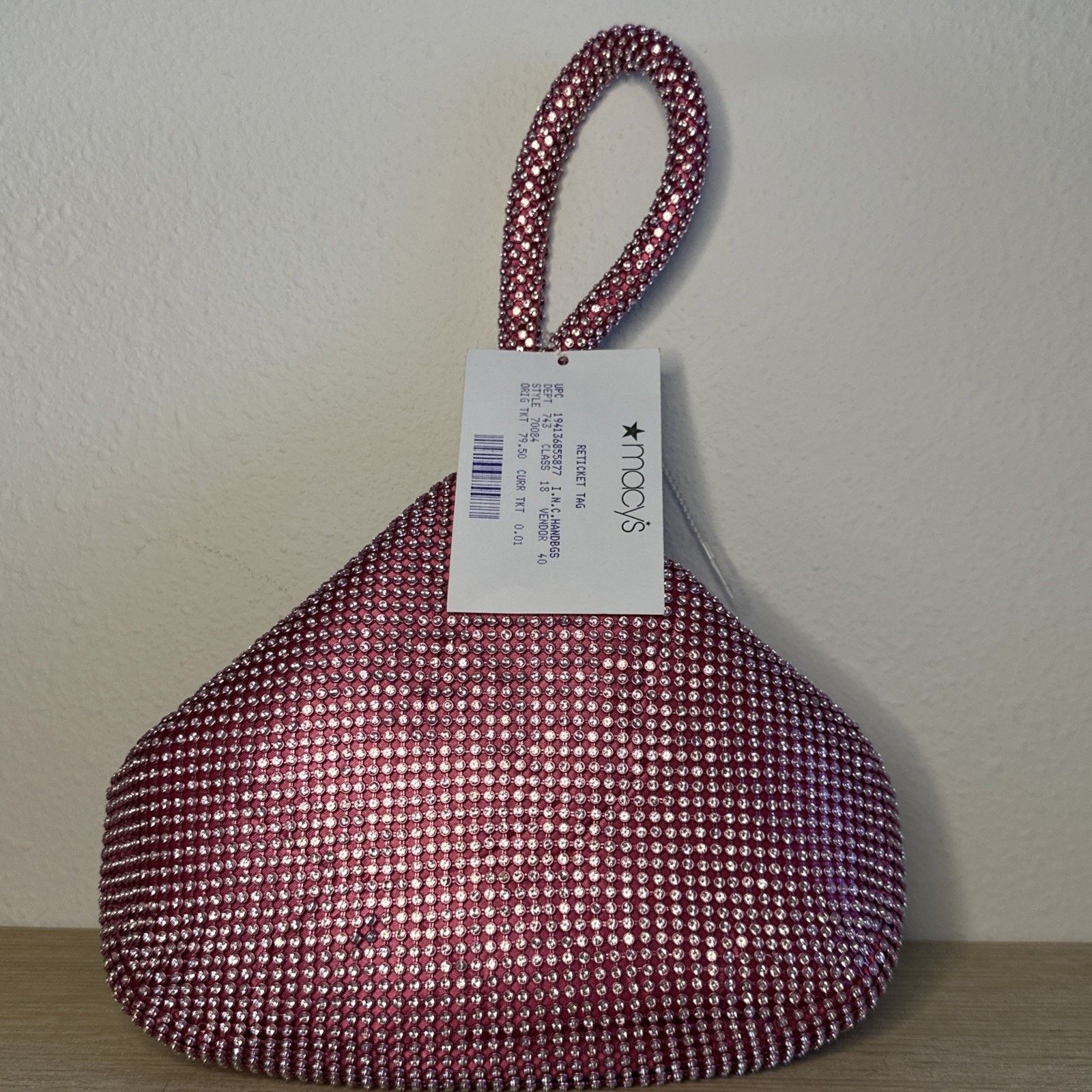 I.N.C I.n.c Doris Small Mesh Pouch Pink $79 NWT New Size ONE SIZE - 2 Thumbnail