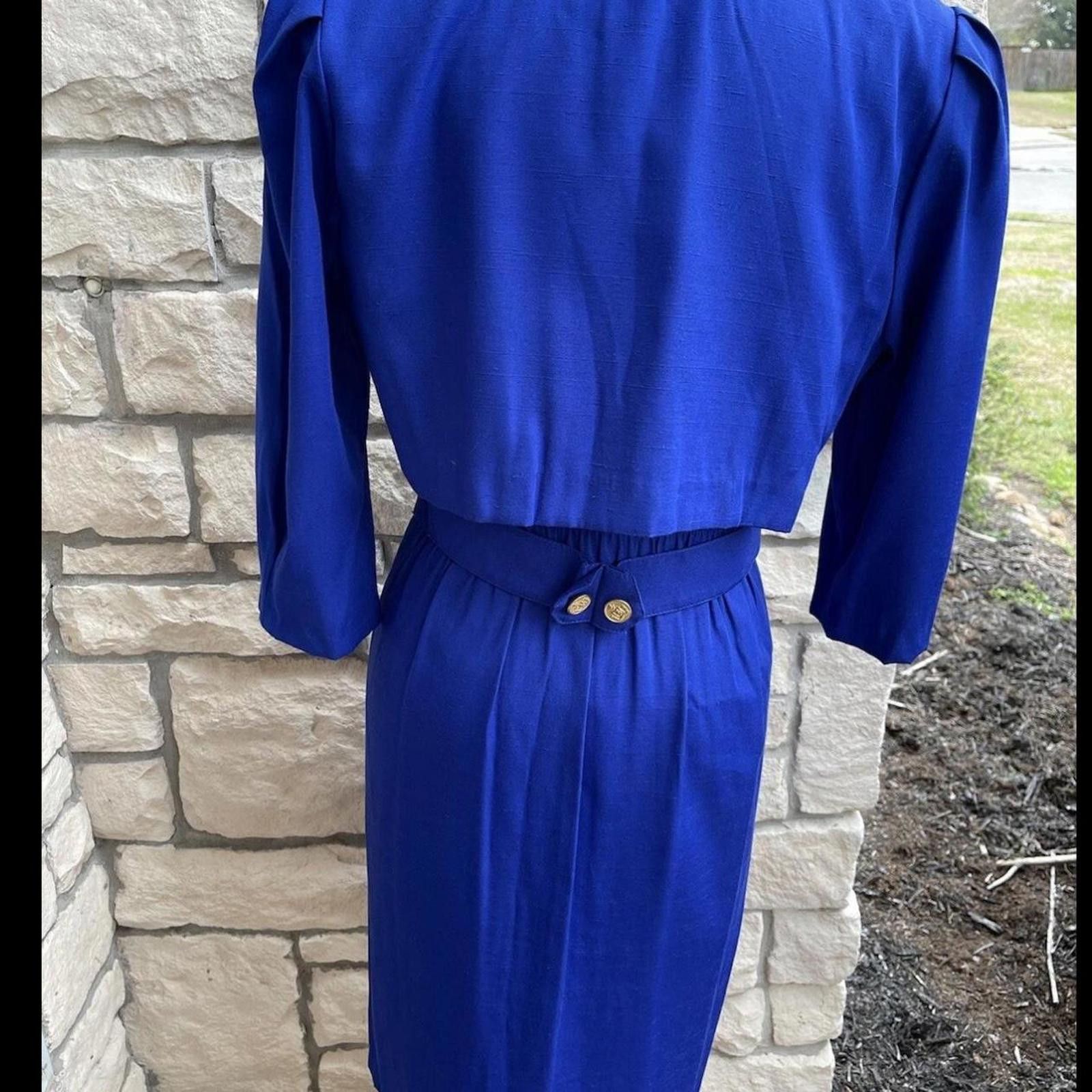 Other Blue vintage 80s dress and puffy sleeves dress #80sfashion Size S / US 4 / IT 40 - 2 Thumbnail