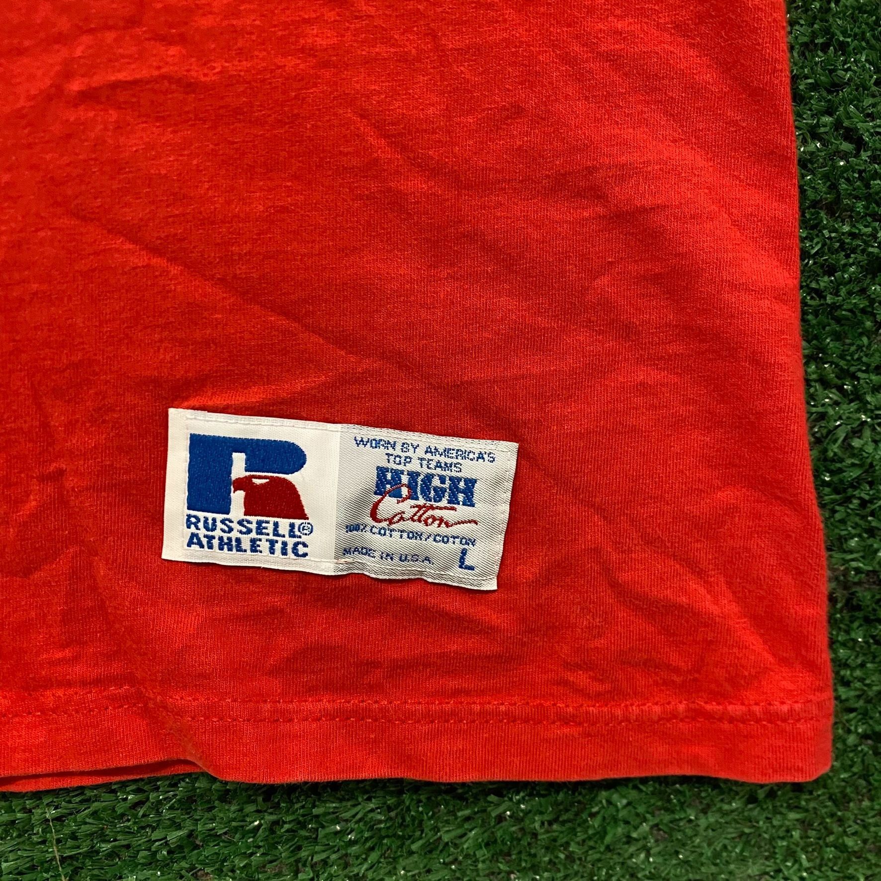 Russell Athletic Vintage 90s Russell Athletic Blank T-Shirt Plain Red Single Size US L / EU 52-54 / 3 - 5 Thumbnail