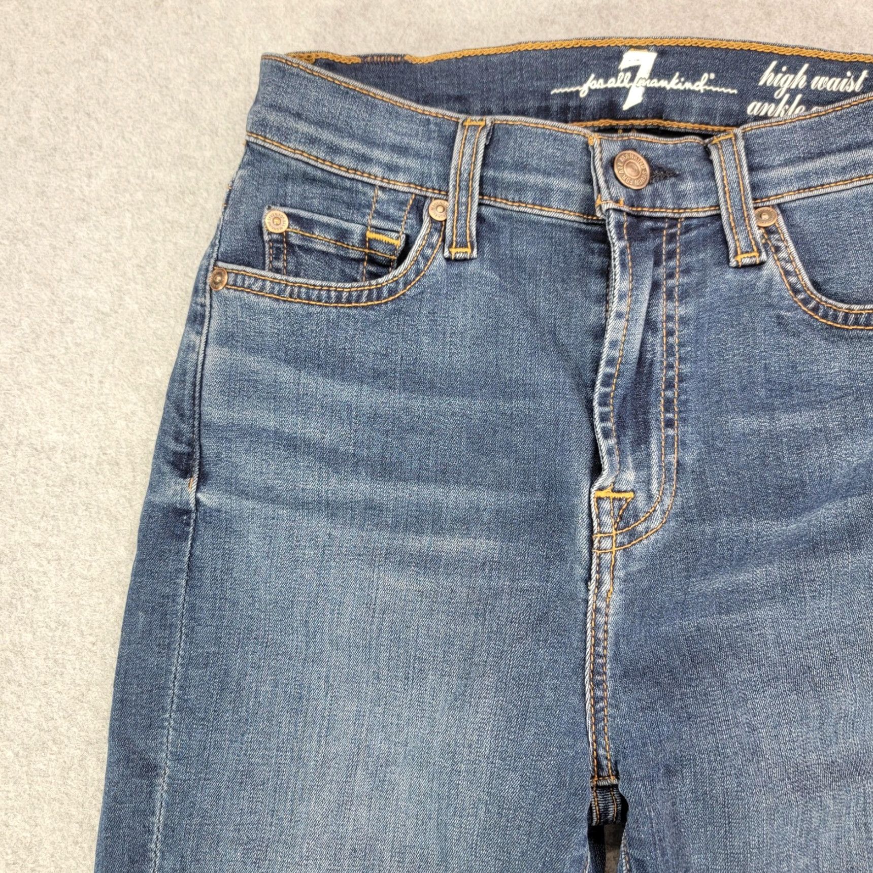 7 For All Mankind 7 For All Mankind Jeans Womens 24 Blue High Waist Ankle Gwenevere Skinny Size 42" / US 20 - 3 Thumbnail