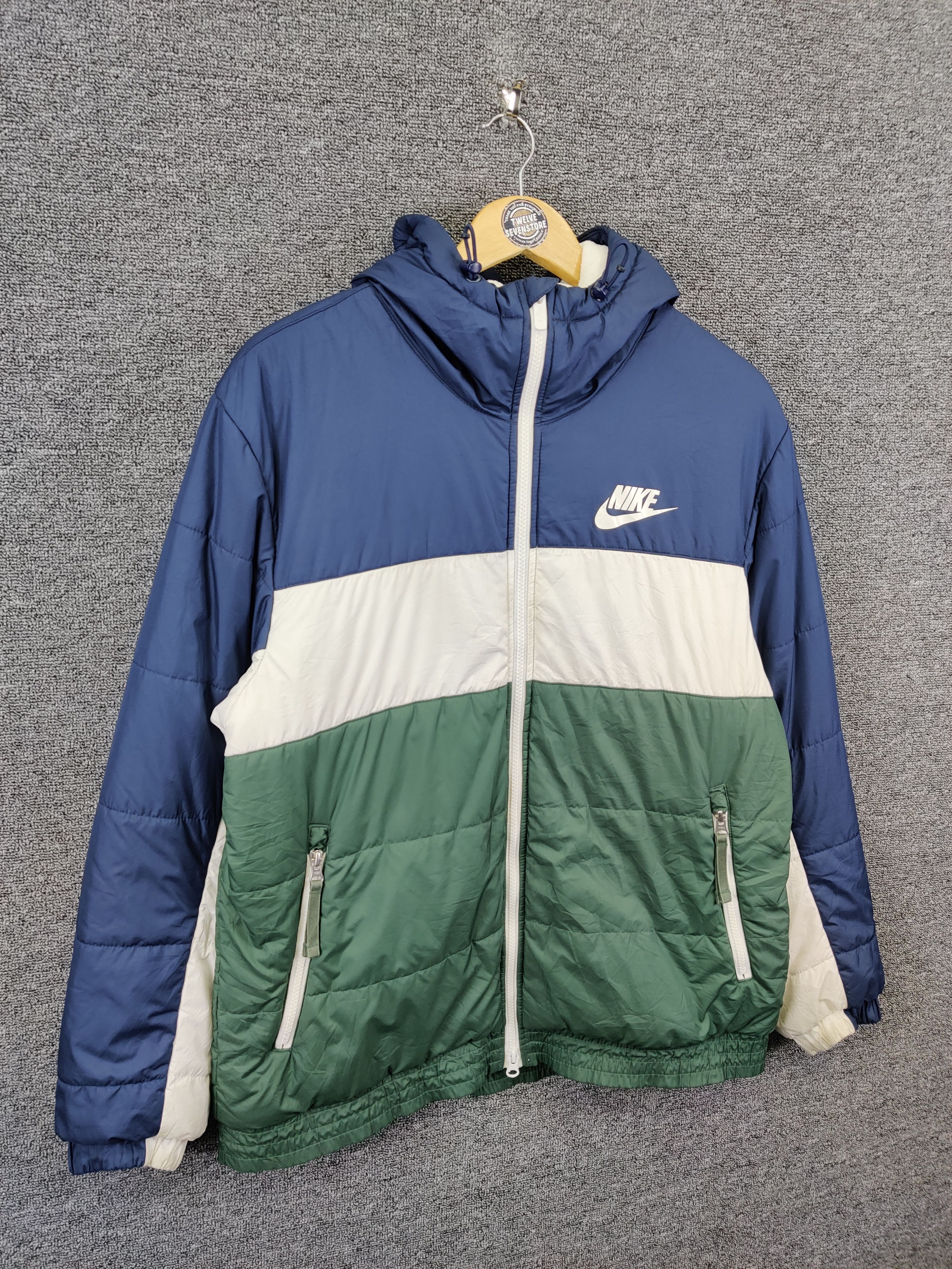 Nike Vintage 90s Nike Down Puffer Hoodie Jacket Size US XL / EU 56 / 4 - 5 Thumbnail