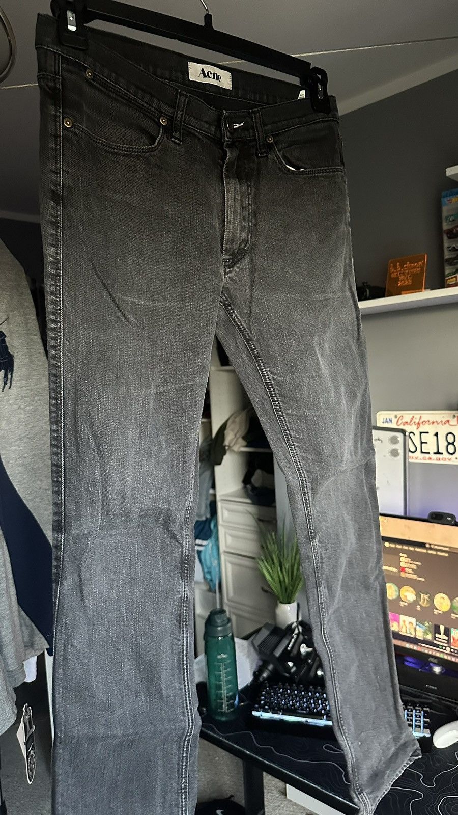 Acne Studios 32” black washed Acne denim Size US 31 - 2 Thumbnail