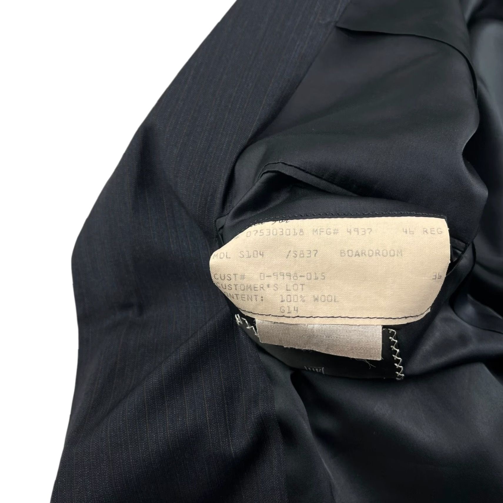 Vintage VINTAGE Hickey Freeman Men’s Blazer Jacket 46R Wool Blue/Gray Two-Button 2-Button Single-Vented Notch Lapel Mens Size 46R - 3 Thumbnail