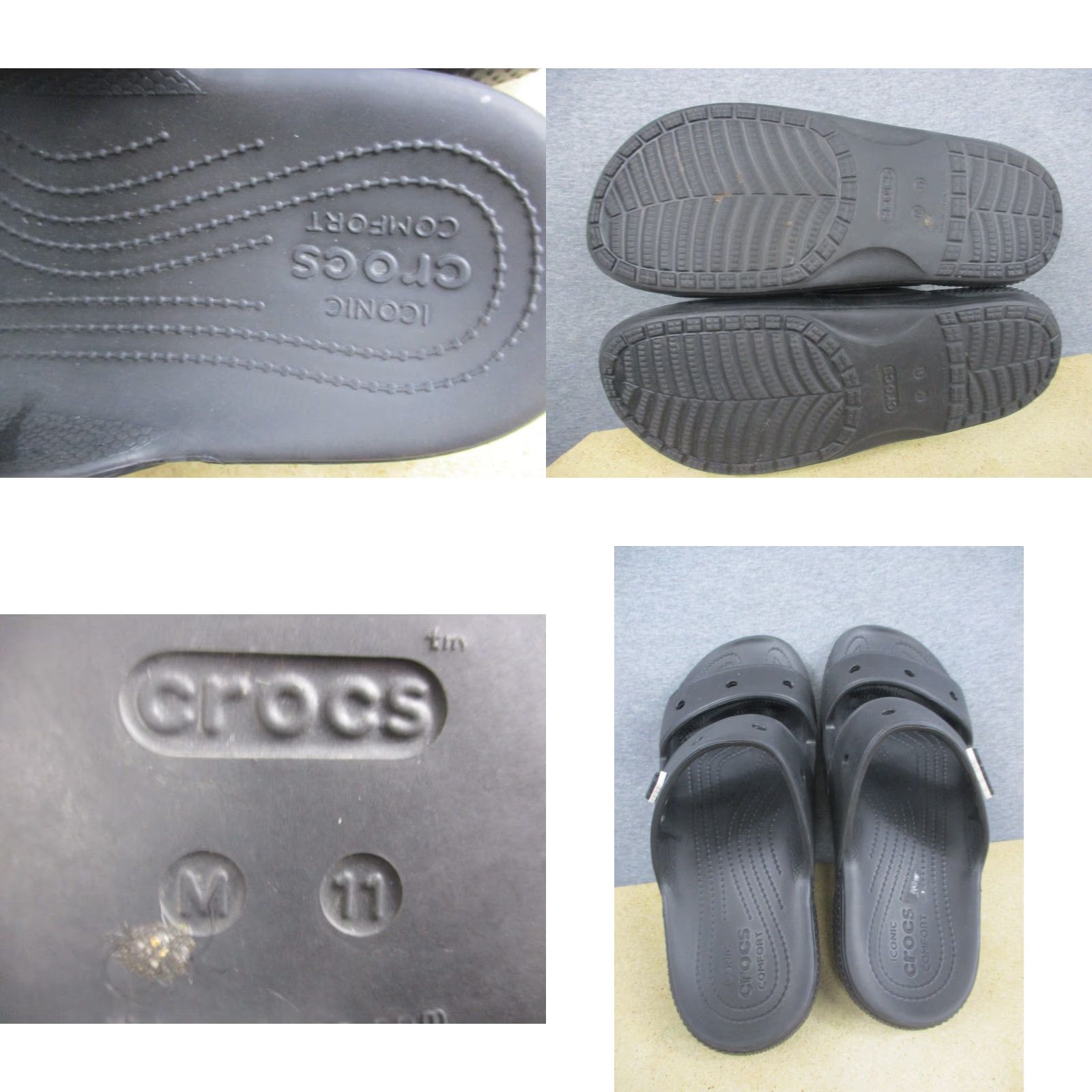 Crocs Crocs Mens Size 11 Clogs Straps Black Slip On Beach Outdooor Rubber - Mens, Shoes, Crocs, Clog, Casual, Rubber, Black, Size 11 Size US 11 / EU 44 - 8 Thumbnail