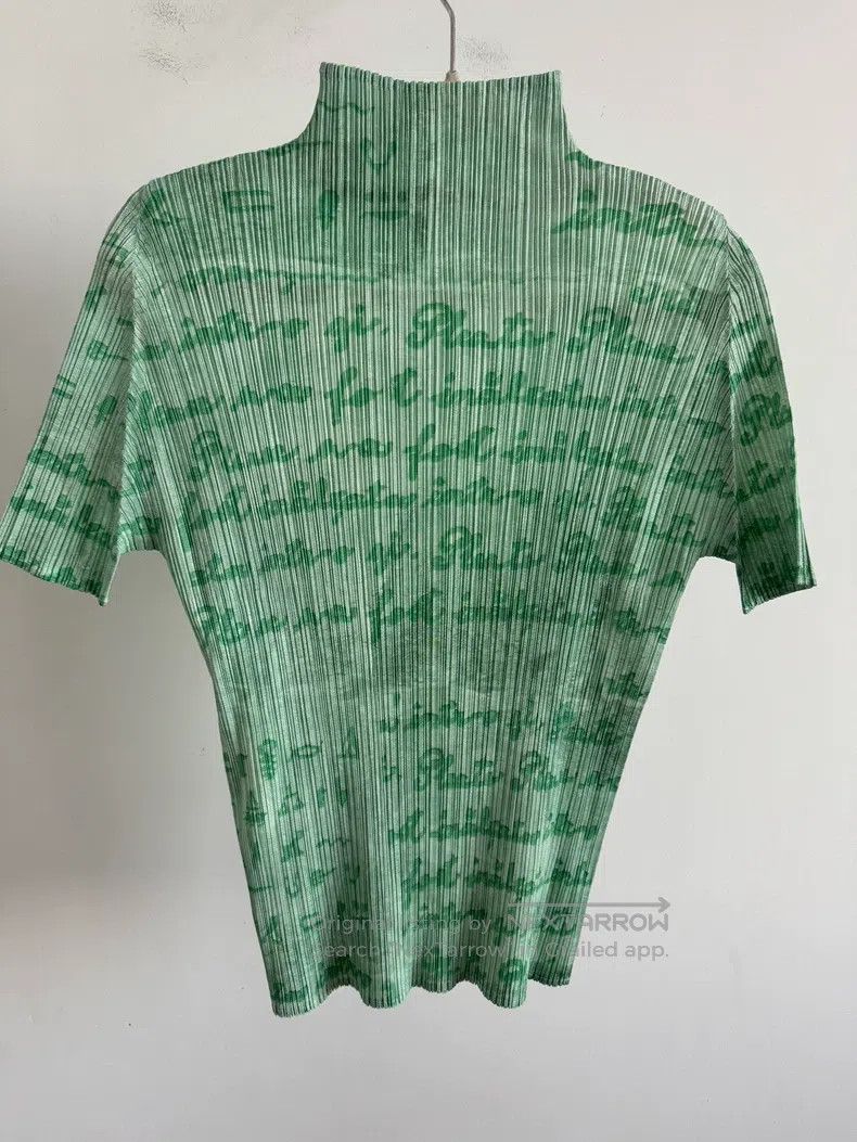 Issey Miyake Issey Miyake Green Short Sleeve Size L / US 10 / IT 46 - 2 Thumbnail