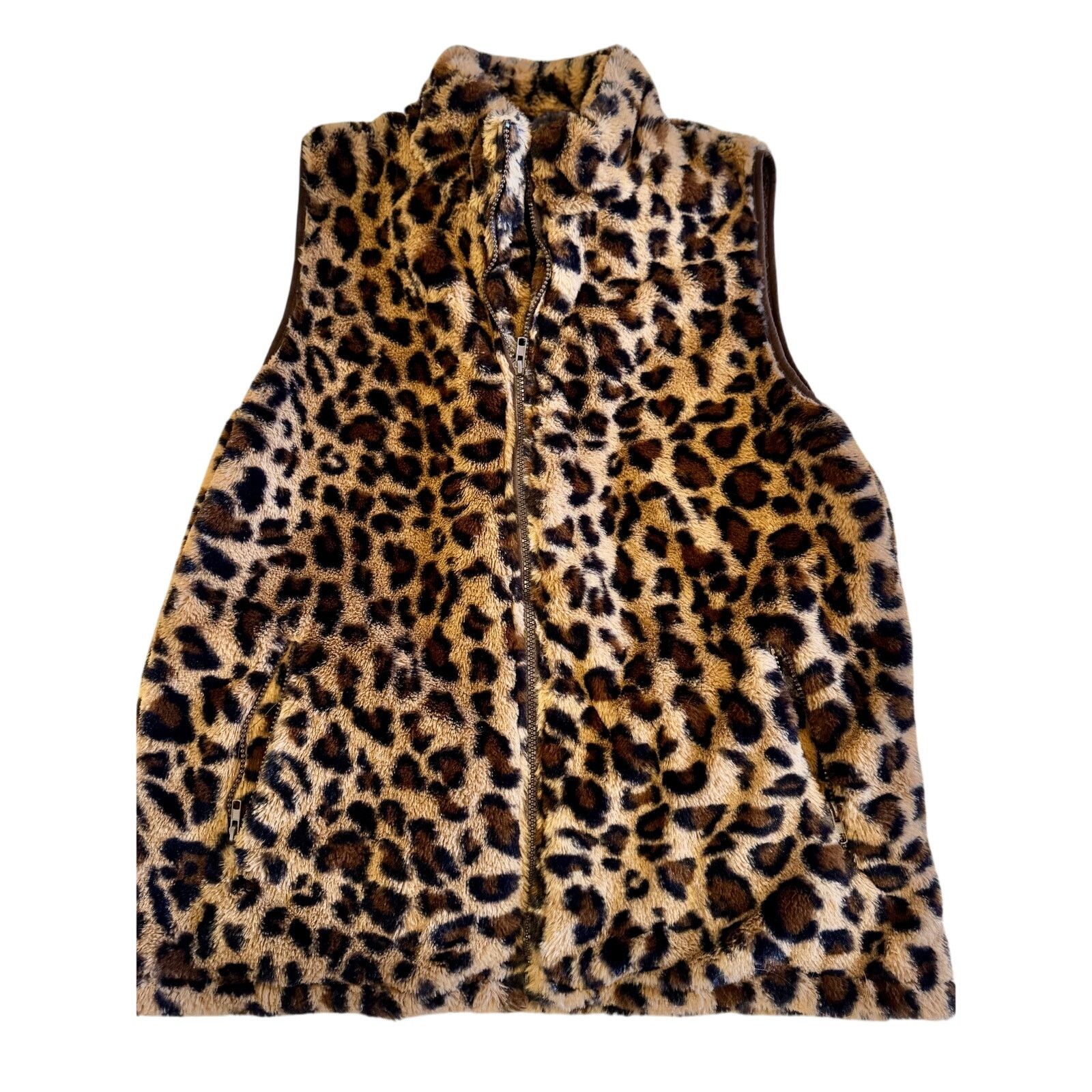 Other Zesica Leopard Fur Zip-Up Vest with Pockets | Size Large Size L / US 10 / IT 46 - 1 Thumbnail