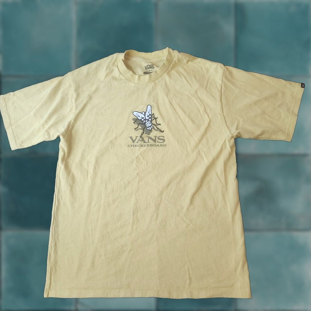 Vans VANS T-Shirt Mens Small Yellow Graphic Print Checkerboard Fly 90s Classic Skate Tee Size US S / EU 44-46 / 1 - 1 Thumbnail