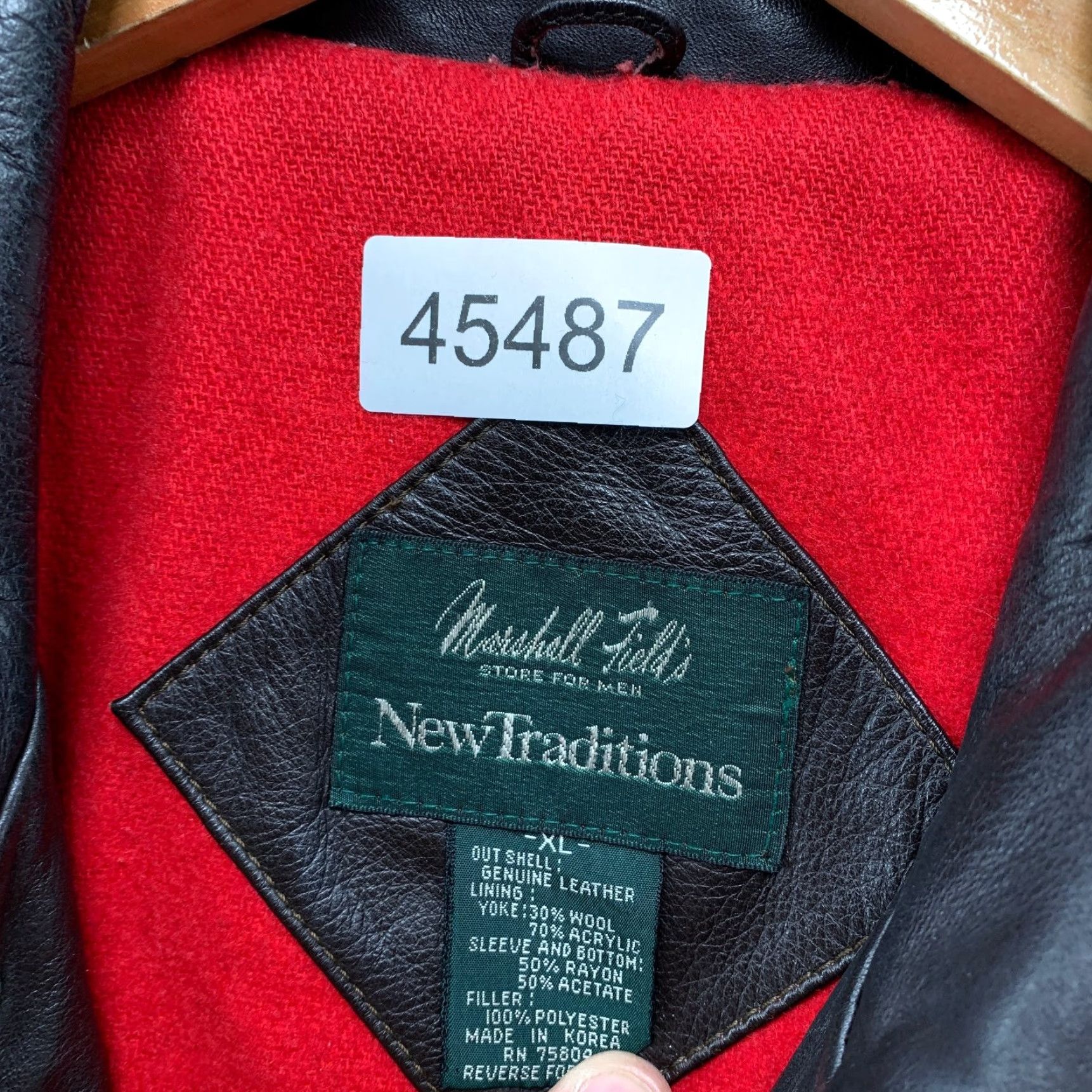 Vintage VINTAGE Marshall Field's Leather Field Jacket Mens XL Brown Red Wool Lining Jacket Size US XL / EU 56 / 4 - 4 Thumbnail