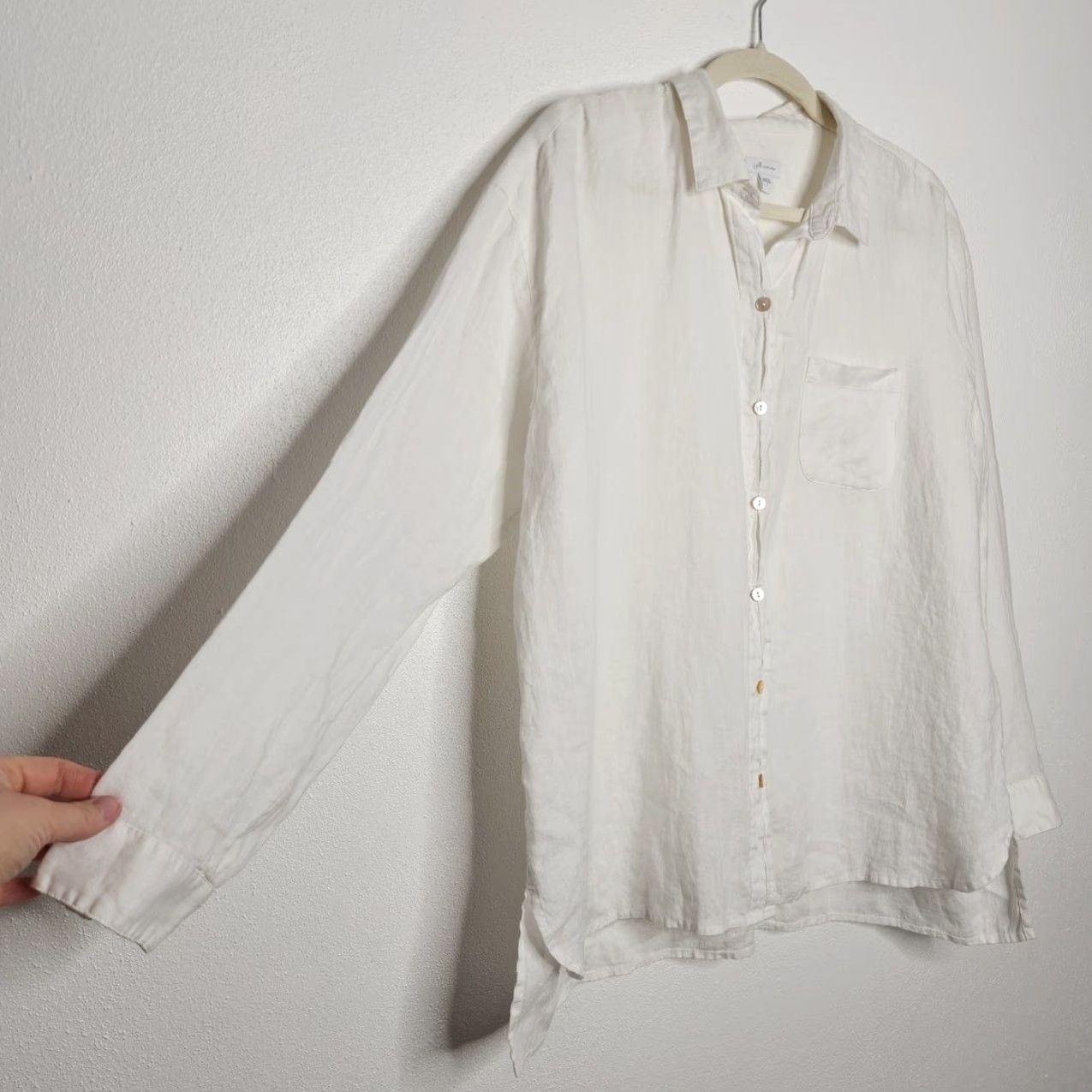 J. Jill VINTAGE J. Jill Button-Up Shirt White L Women Beach Coastal Minimal Luxury Size L / US 10 / IT 46 - 6 Thumbnail