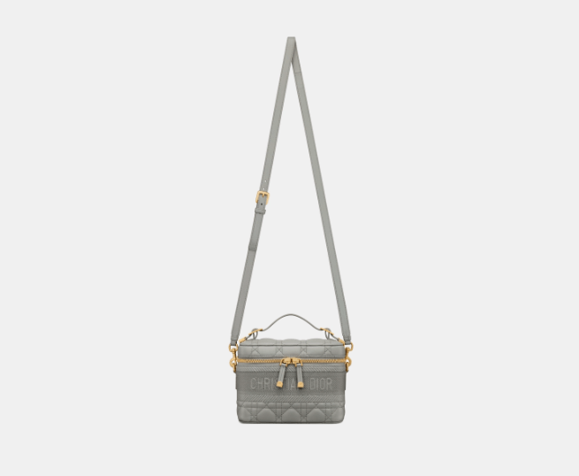 image of O1W1Db10324 Size:os Small Dior Travel Vanity Case Stone Gray, Men's