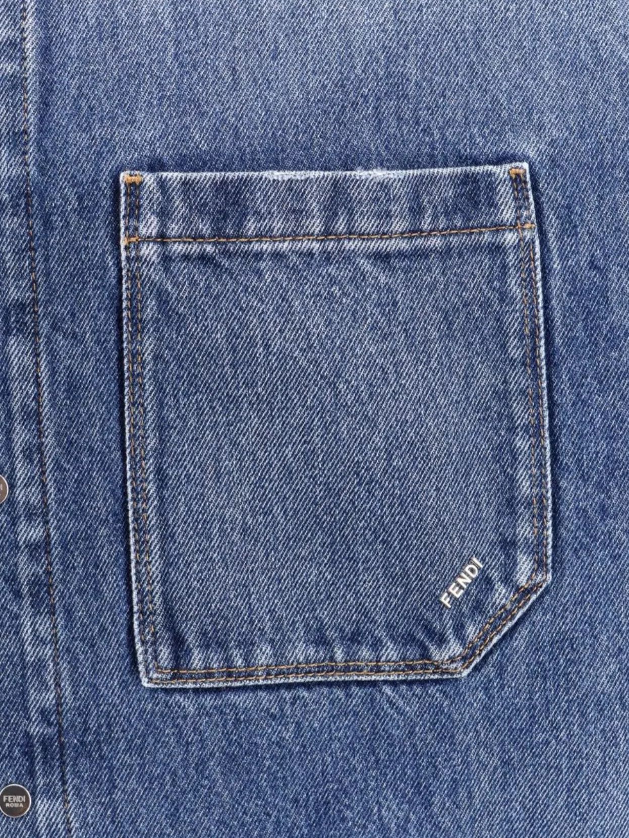Fendi o1B3y1r0326 Jeans Shirt in Blue Size US L / EU 52-54 / 3 - 3 Thumbnail