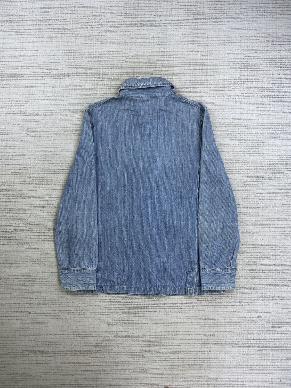 Global Work × Vintage Vintage Global Work Buttoned Workers Denim Blue Jacket Size US S / EU 44-46 / 1 - 2 Thumbnail