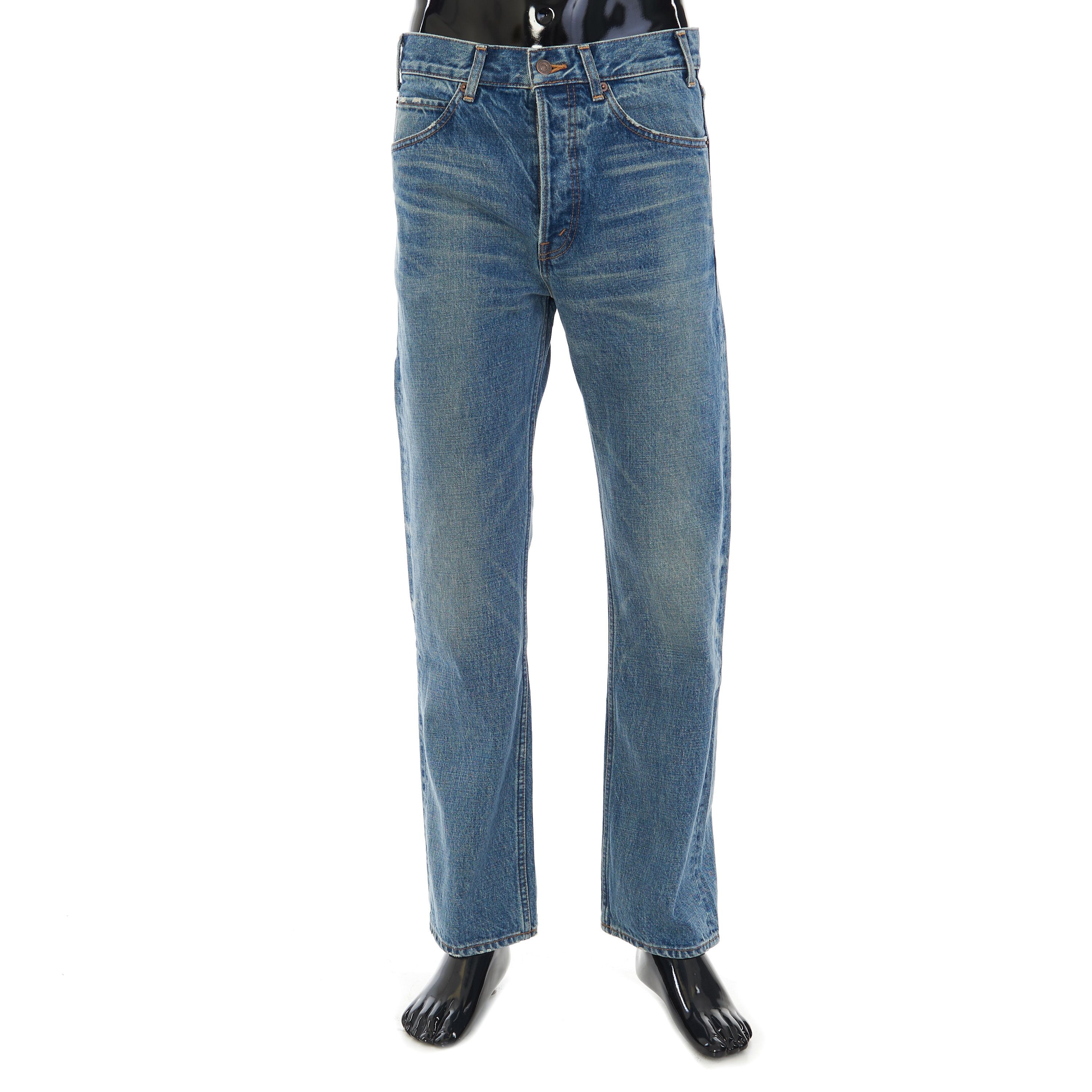 image of Celine Mid-Rise Kurt Jeans In Union Wash Denim in Blue, Men's (Size 31)