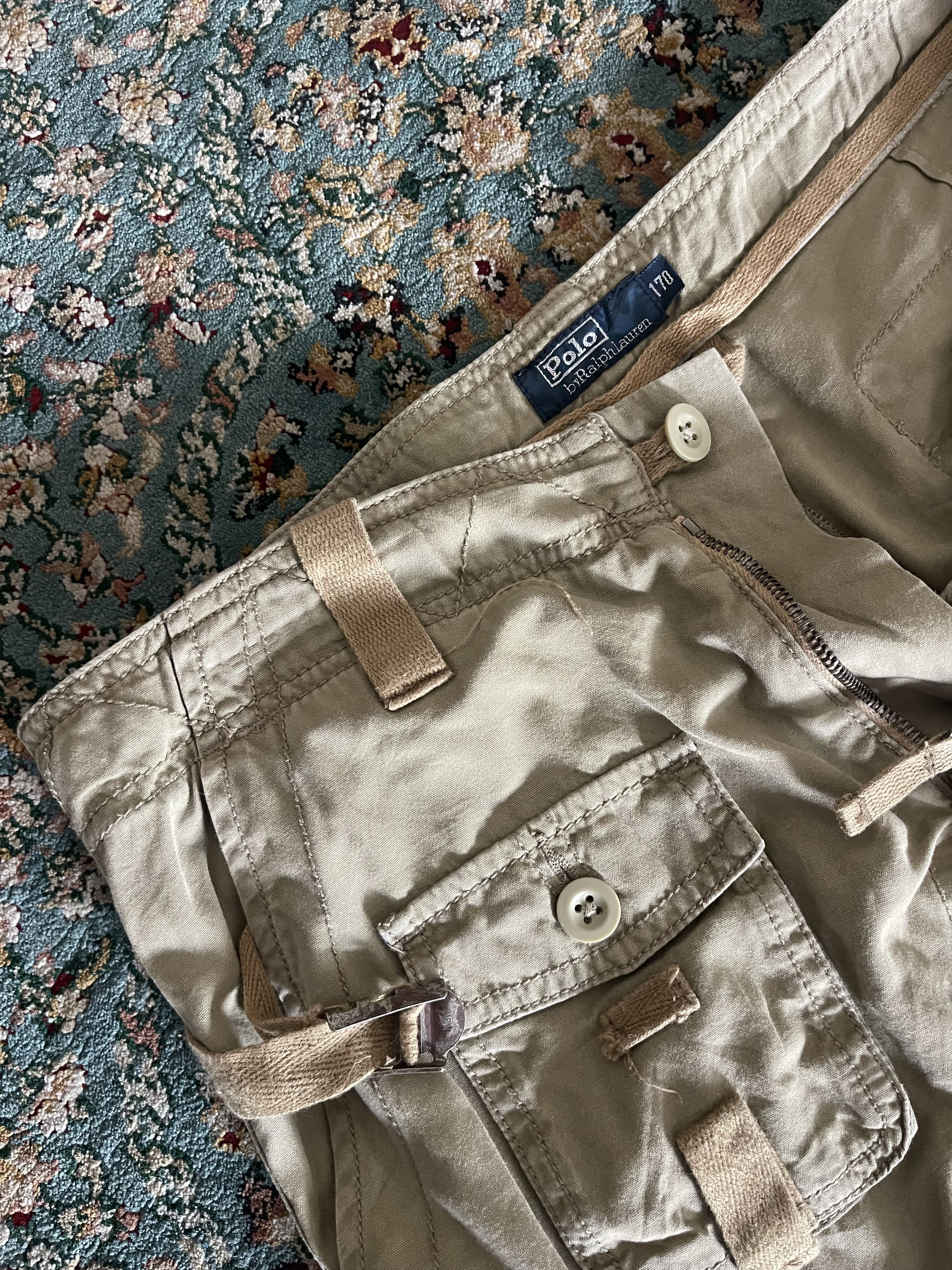 Polo Ralph Lauren Vtg Polo Multipocket Tactical Cargo Beige Sz 30 Travis Scott Size US 29 - 1 Thumbnail