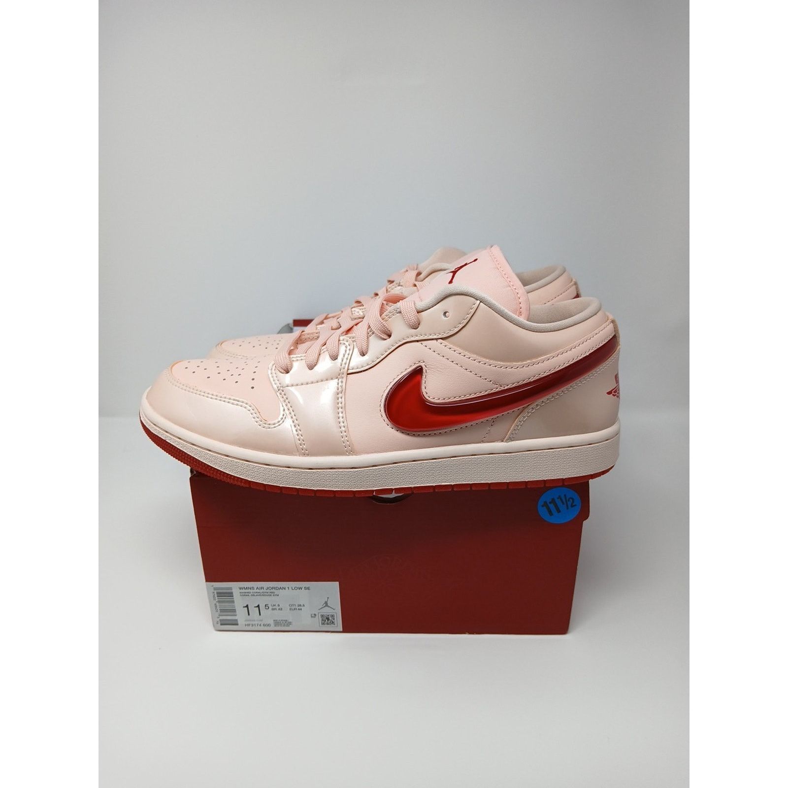 Jordan Brand Nike Air Jordan 1 SE Low Patent Valentine's Day Women Sz11.5 Size US 11.5 / IT 41.5 - 1 Thumbnail