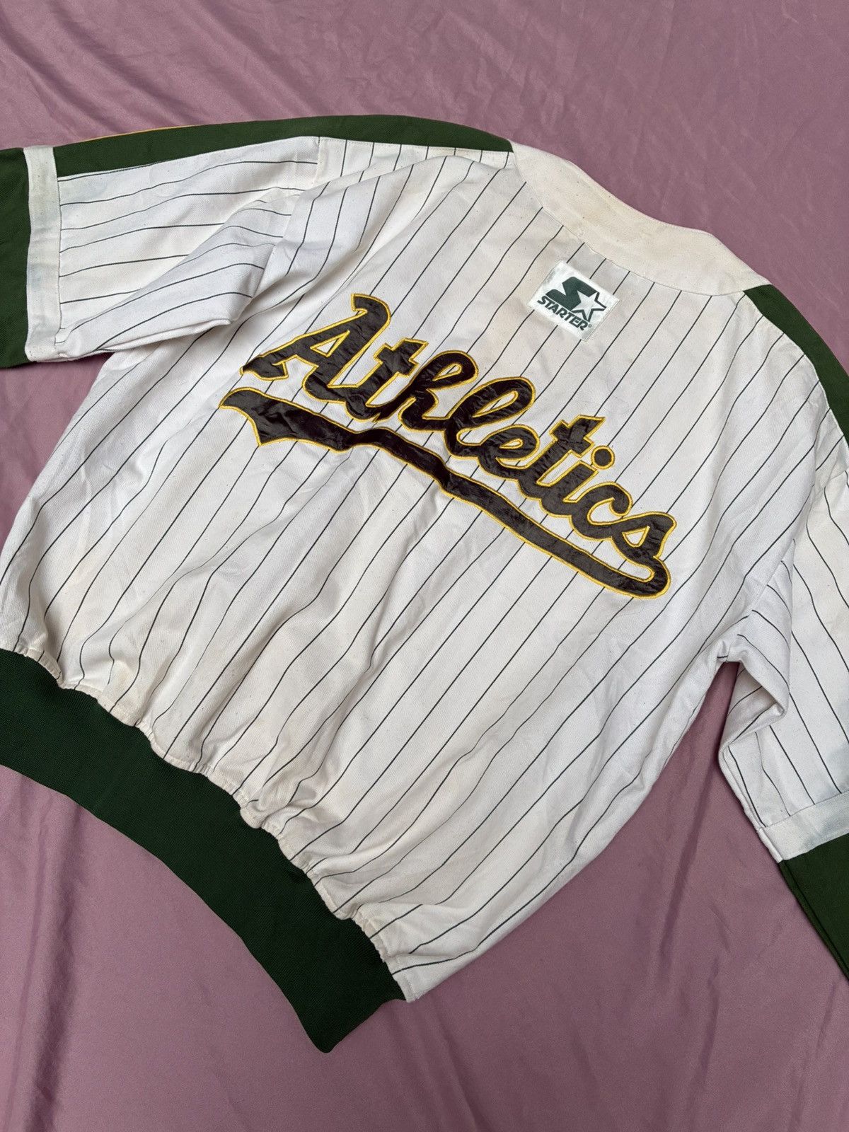 Starter VINTAGE 90s OAKLAND ATHLETICS popover MLB BASEBALL JERZEY Size US L / EU 52-54 / 3 - 3 Thumbnail