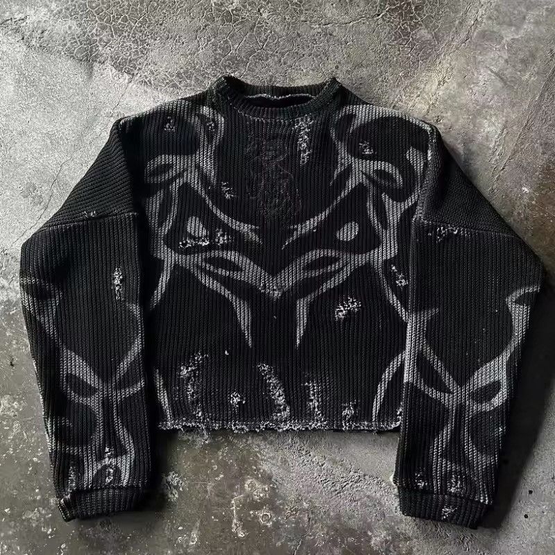 Japanese Brand × Vintage Vintage Abstract Graphic Knitwear Long Sleeve Shirt Size US S / EU 44-46 / 1 - 2 Thumbnail