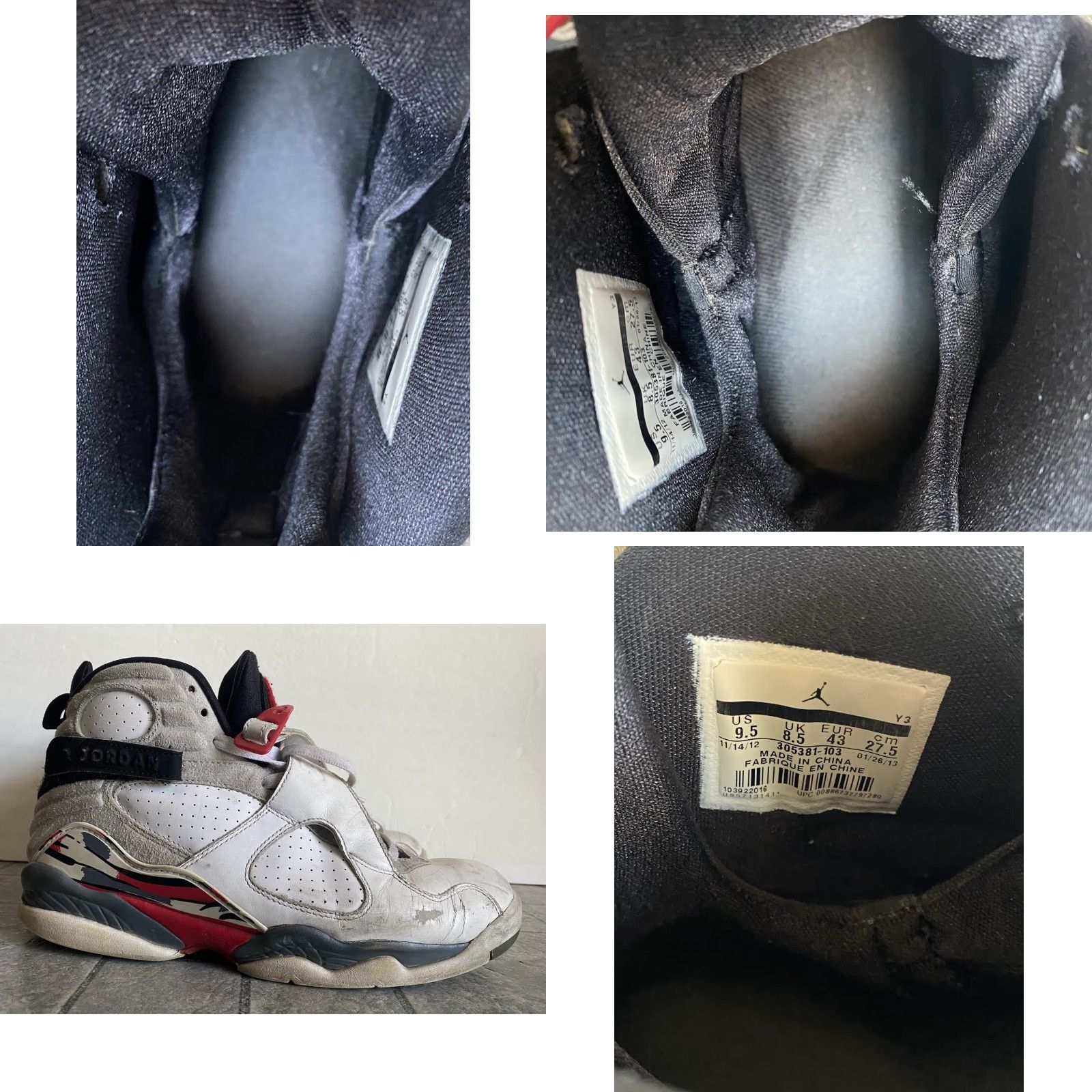 Jordan Brand Jordan 8 Retro White 2013 Sneaker Size 9.5 Men White 305381-103 N/A Size US 10 / EU 43 - 8 Thumbnail