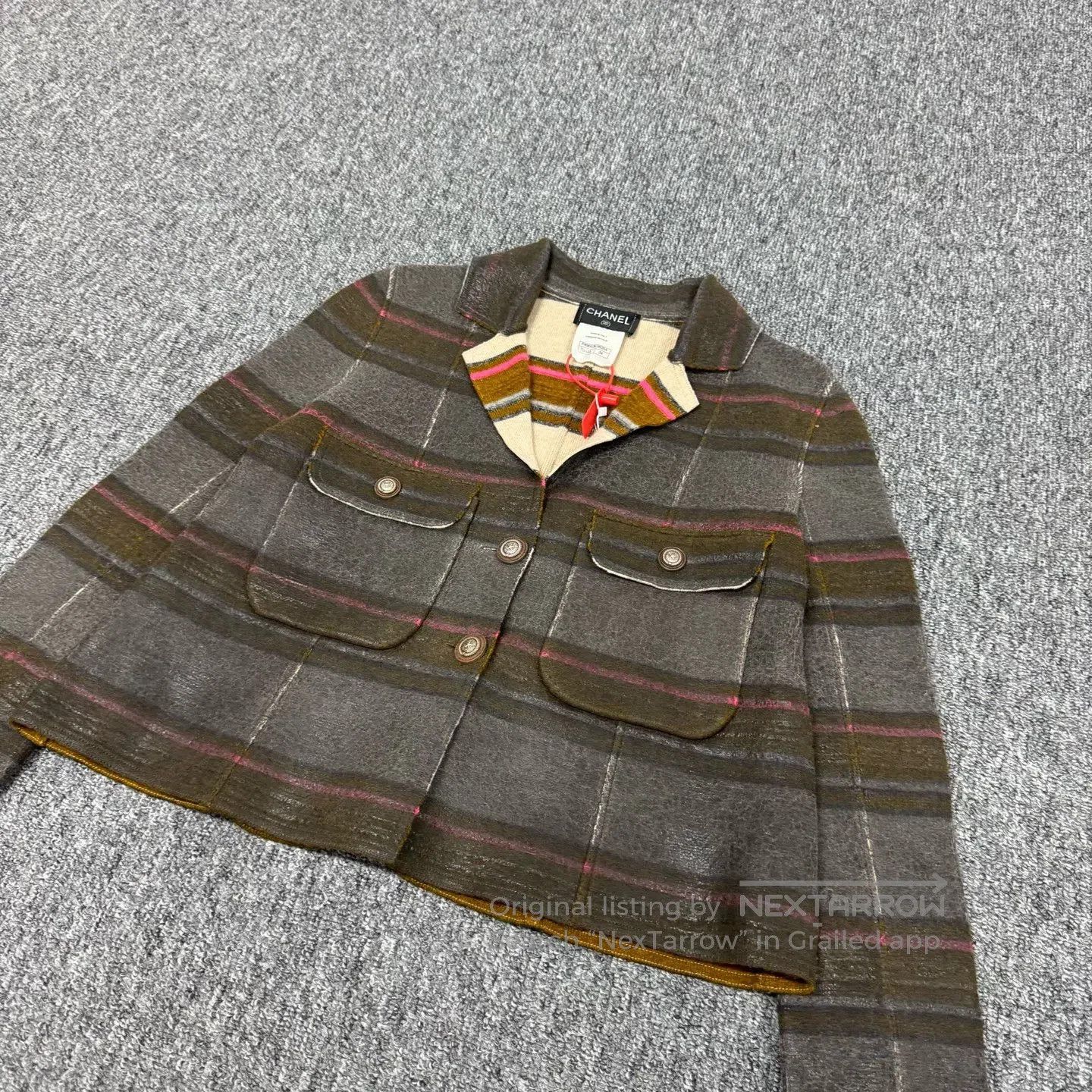Chanel Chanel size34 Badge buckle, striped, double-pocketed jacket Size S / US 4 / IT 40 - 3 Thumbnail