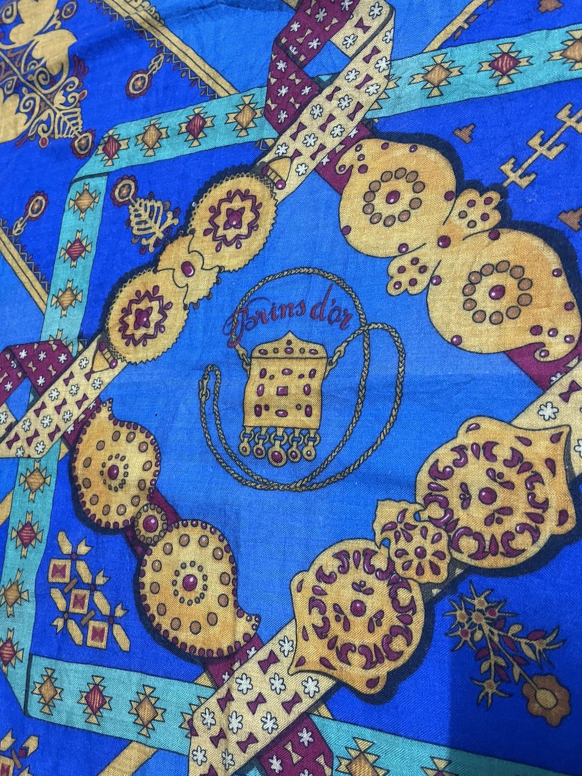 Hermes HERMÈS Vintage Silk Cashmere BRINS D'OR stole shawl Size ONE SIZE - 11 Thumbnail
