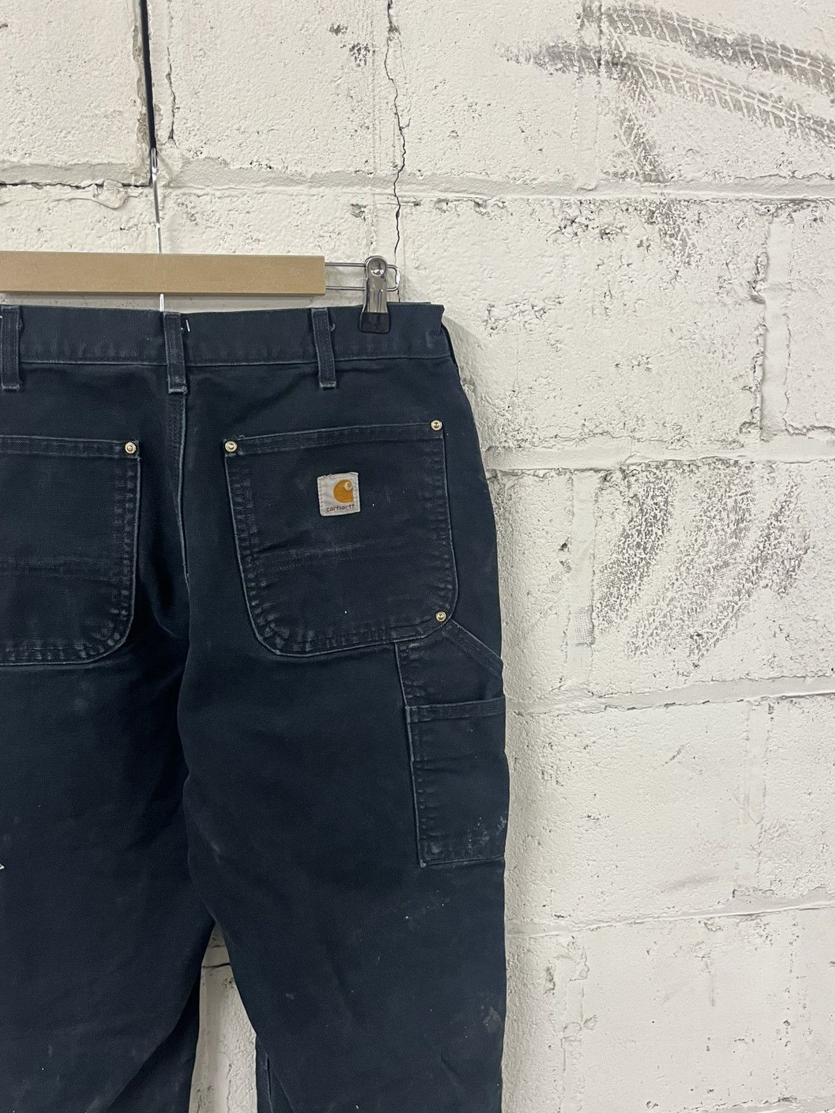 Carhartt Carhartt double knees thrashed and faded black rare skater Size US 30 / EU 46 - 9 Thumbnail