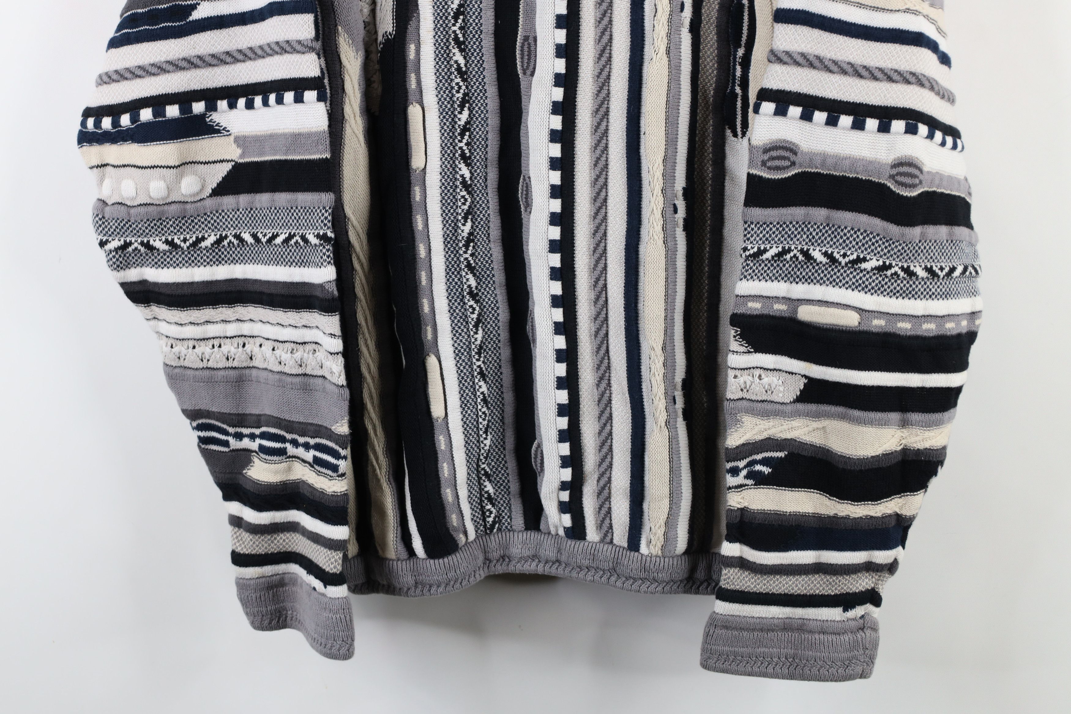 Vintage Vintage 90s Coogi Style Striped Chunky Knit Sweater Size US L / EU 52-54 / 3 - 3 Thumbnail