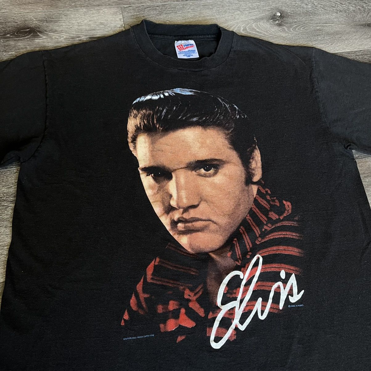 Band Tees × Vintage Vintage 1990s Elvis Presley Winterland Portrait Graphic Tee Size US L / EU 52-54 / 3 - 1 Thumbnail