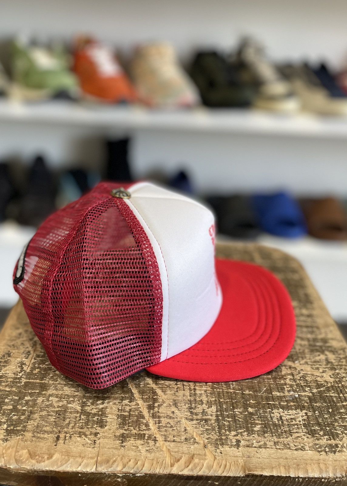 Chrome Hearts Chrome Hearts Chrome Hearts Eye Chart Trucker Hat Red Size ONE SIZE - 2 Thumbnail
