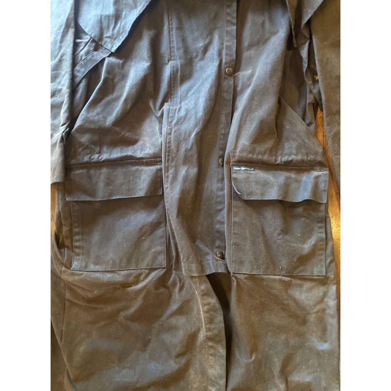 Vintage Outback Trading Company Bush Trader Waxed Oilskin Duster Jacket Coat Size M Brown Men M Waxed Jacket Size US M / EU 48-50 / 2 - 2 Thumbnail
