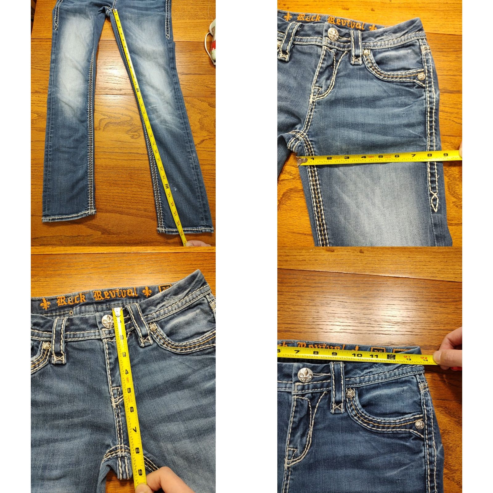 Vintage Rock Revival Karla Jeans Mid Rise Capri Skinny Denim Womens 25 Inseam 29 Blue Rock Revival Karla 25 Jeans Womens Skinny Denim Capris Size 42" / US 20 - 9 Thumbnail
