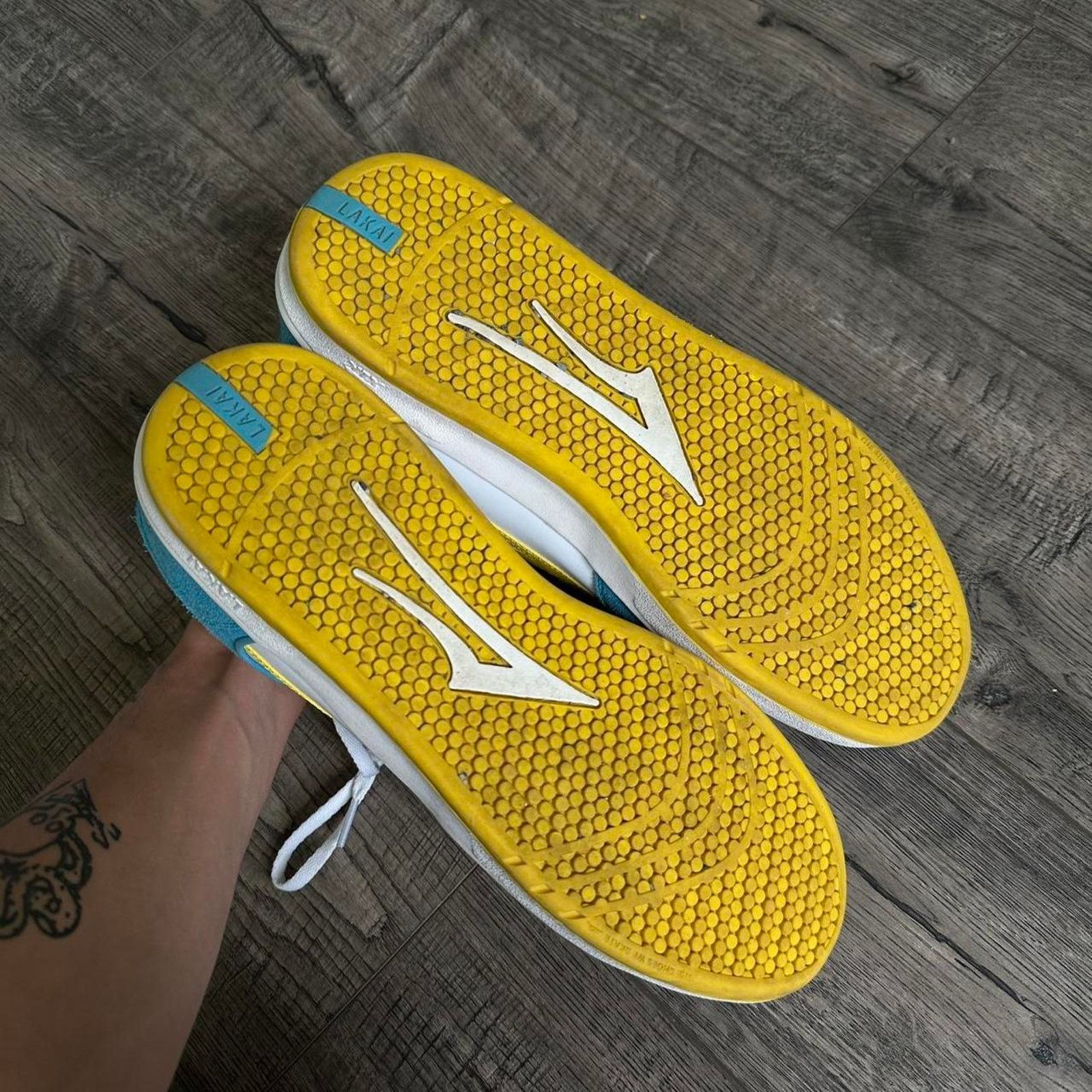Lakai Lakai Pacifico Telford Low Yellow White Skate Shoe Sneaker Size US 11.5 / EU 44-45 - 7 Thumbnail
