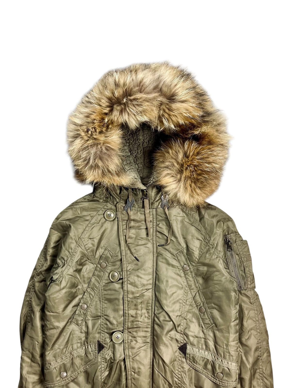 2000s GOA - Apocalypse Style Fur Hoodie Bomber Jacket