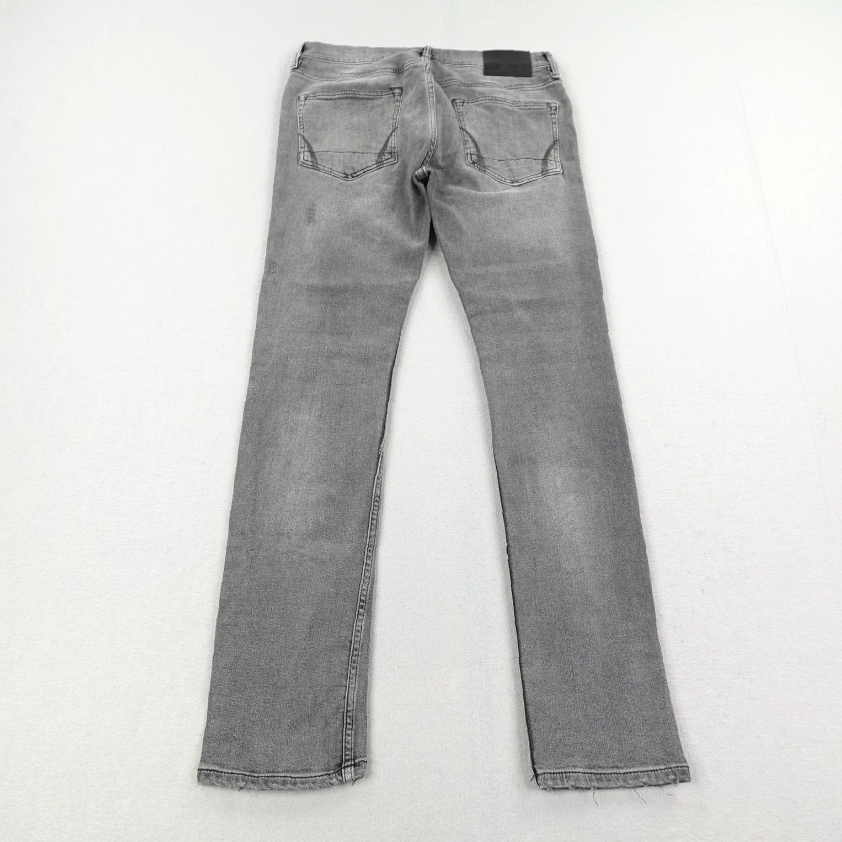 Allsaints AllSaints Cigarette Jeans Mens 32 Slim Fit Distressed Button Fly Denim Faded Gray Size US 32 / EU 48 - 6 Thumbnail