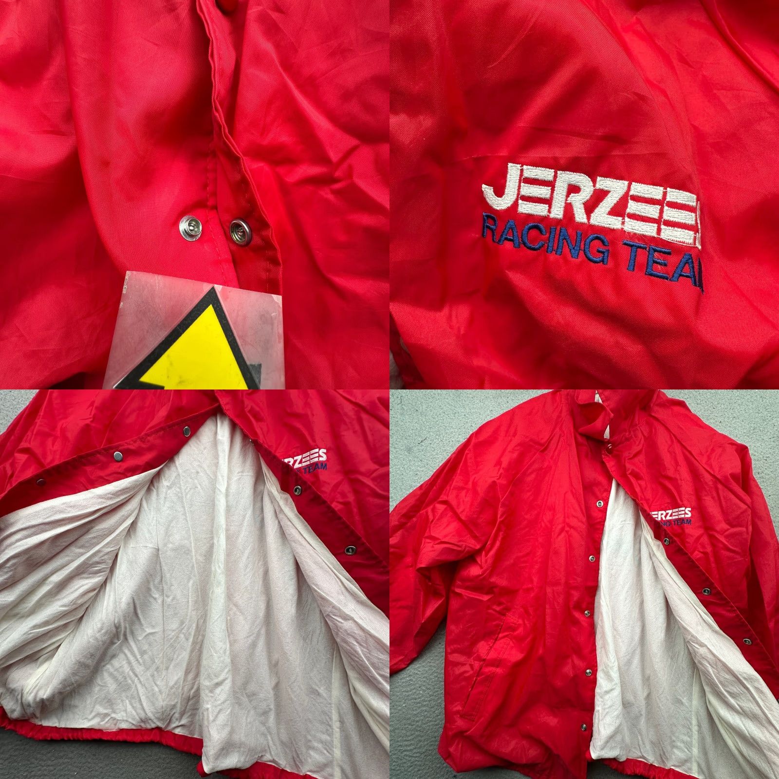 Jerzees VINTAGE Jerzees Russell Racing Team Windbreaker Jacket Mens XL Red Snap Button Jacket Size US XL / EU 56 / 4 - 8 Thumbnail