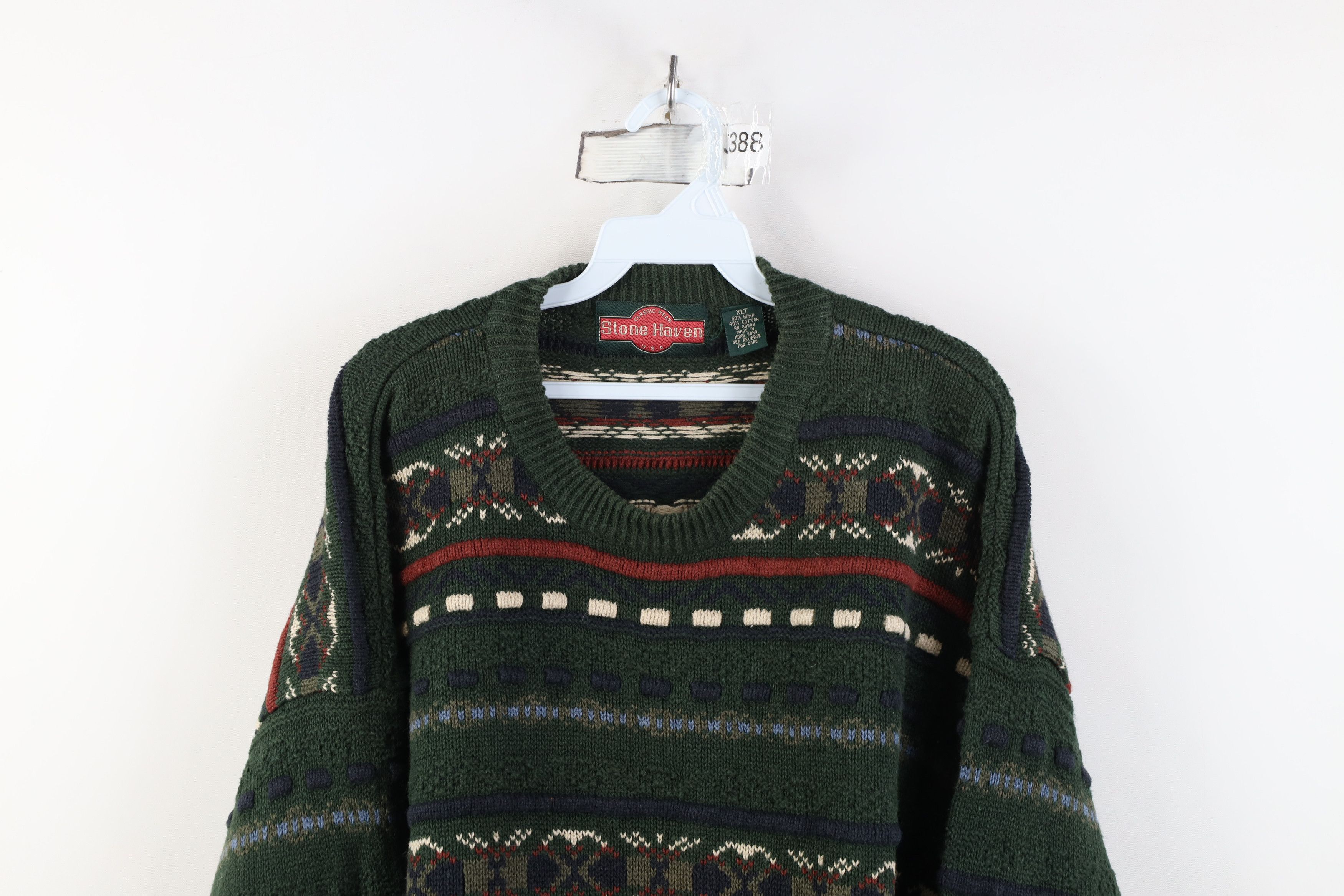 Vintage Vintage 90s Streetwear Coogi Style Fair Isle Knit Sweater Size US XL / EU 56 / 4 - 2 Thumbnail
