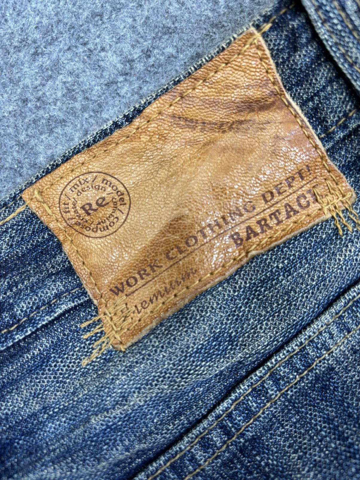 Japanese Brand 💥Insane Patchwork Style💥Bartack Distressed Denim K24 Size US 31 - 15 Thumbnail