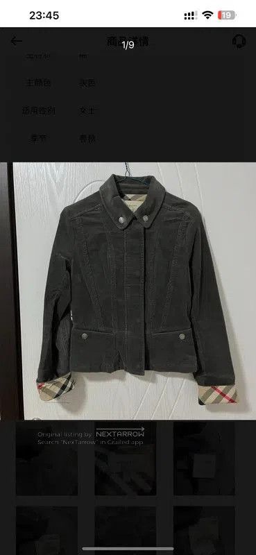 Burberry Burberry Gray Cotton Check Patterned Jacket. Size S / US 4 / IT 40 - 1 Thumbnail